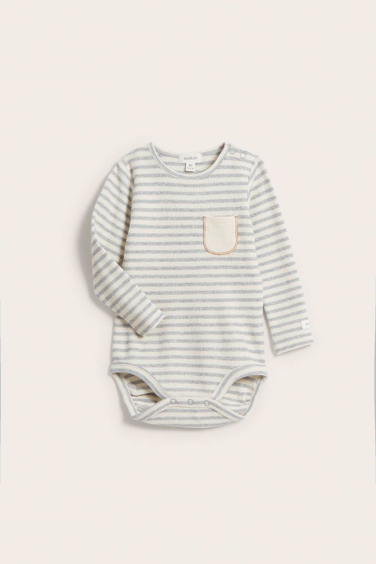 Långärmad body baby - Gråmelerad - 2
