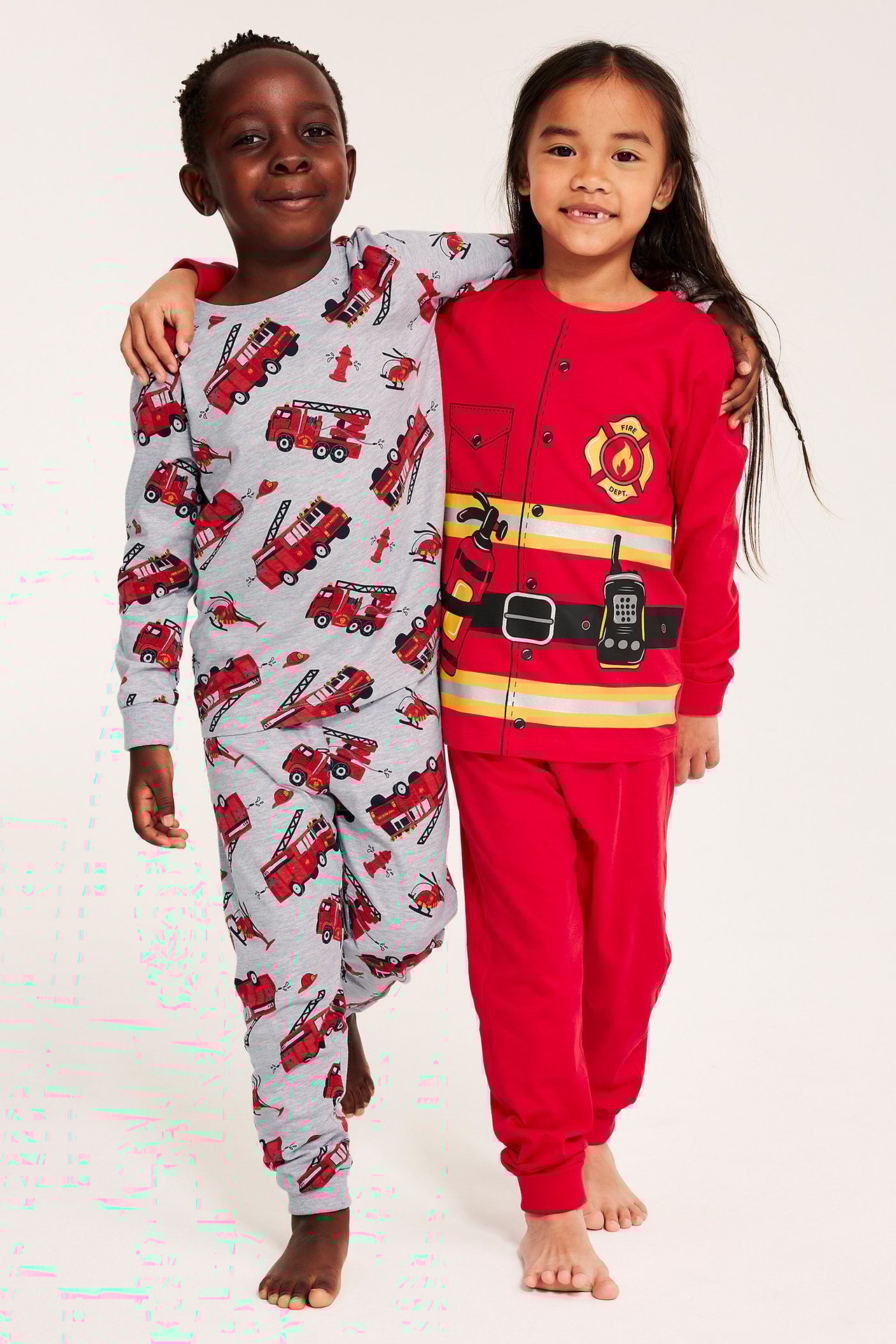 Brannmann-pyjamas 2-pakning - Rød - 4