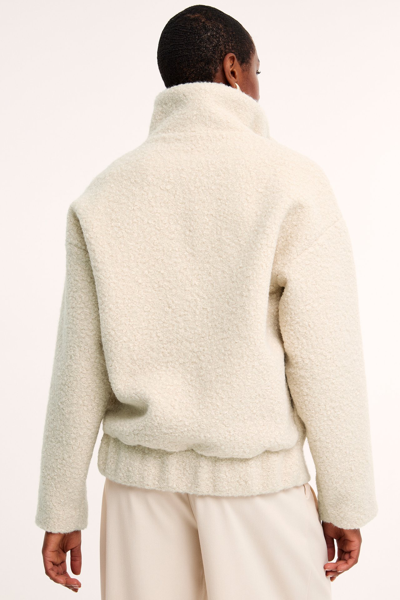 Bouclé-jakke - Offwhite - 175cm / Storlek: S - 7