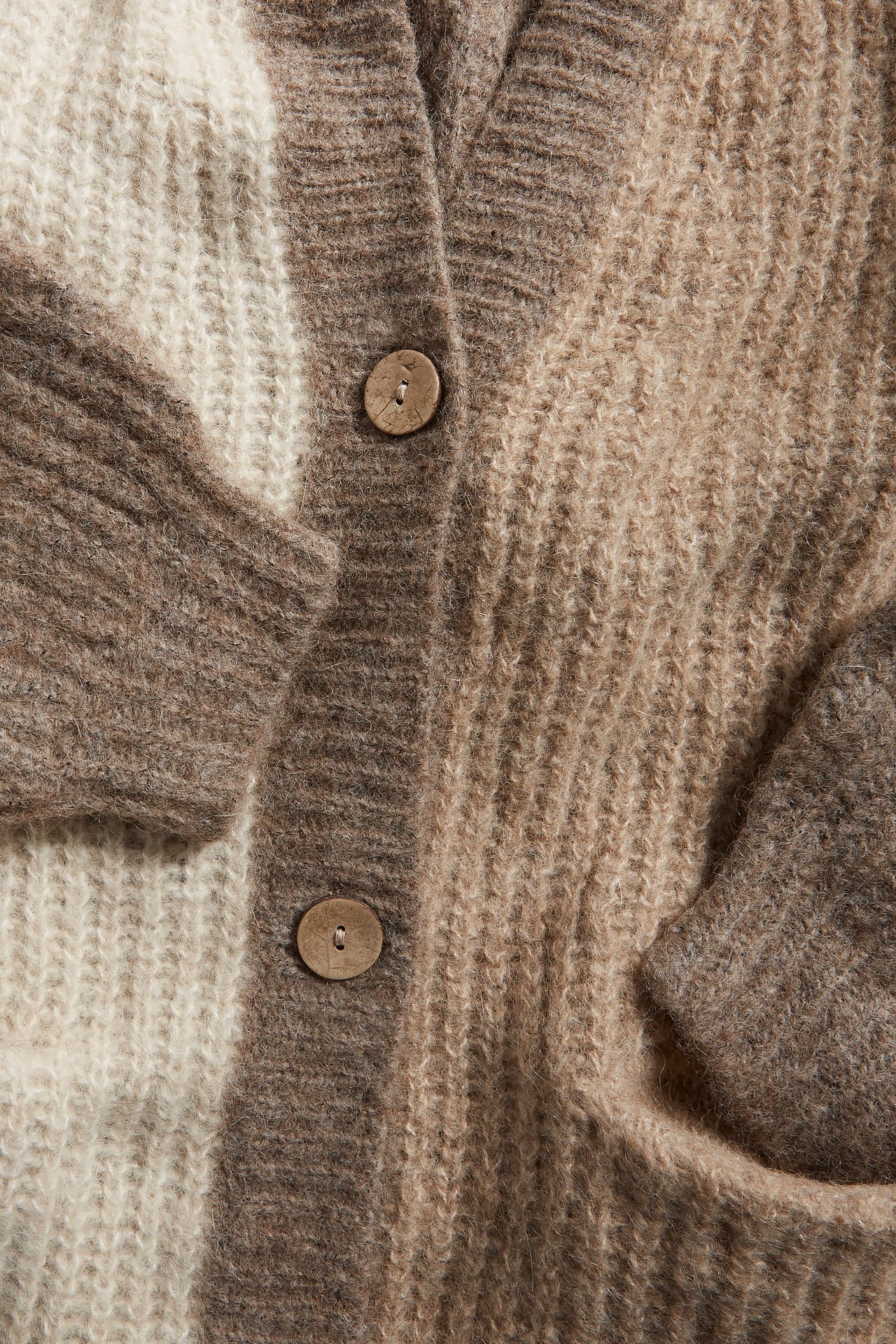Lang cardigan i ullblanding - Beige - 6
