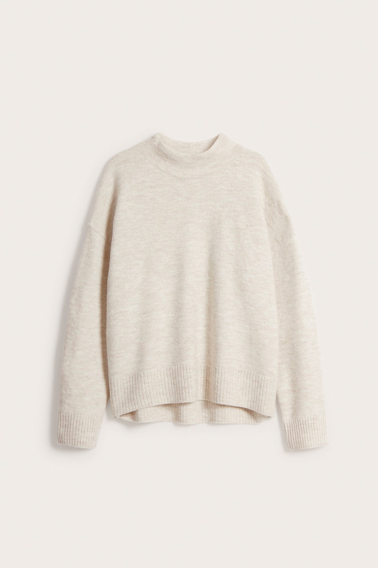Dzianinowy golf - Jasnobeżowy - 7