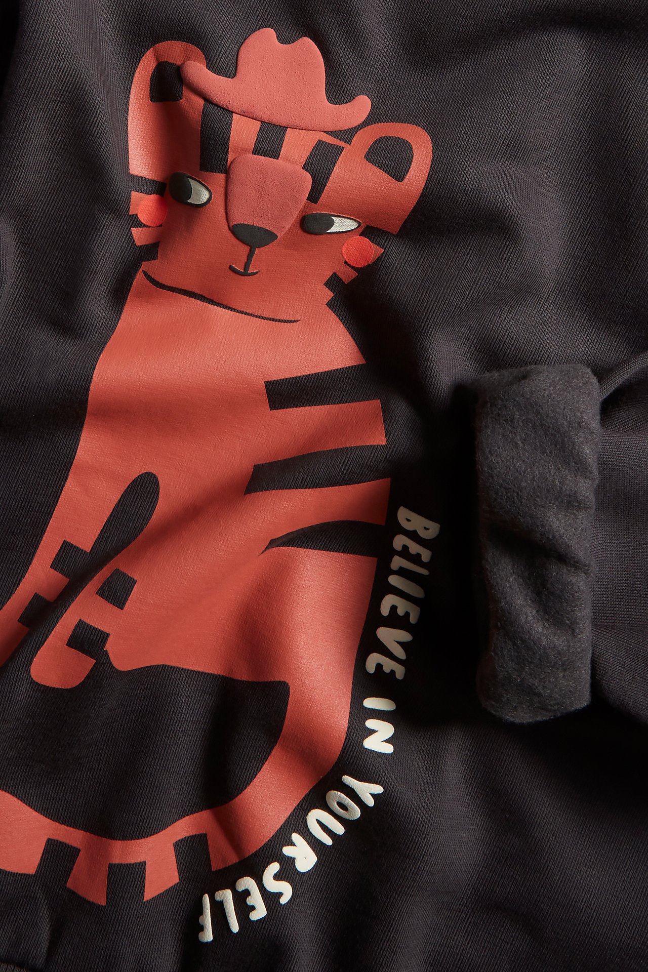 Sweatshirt med borstad insida - Svart - 1