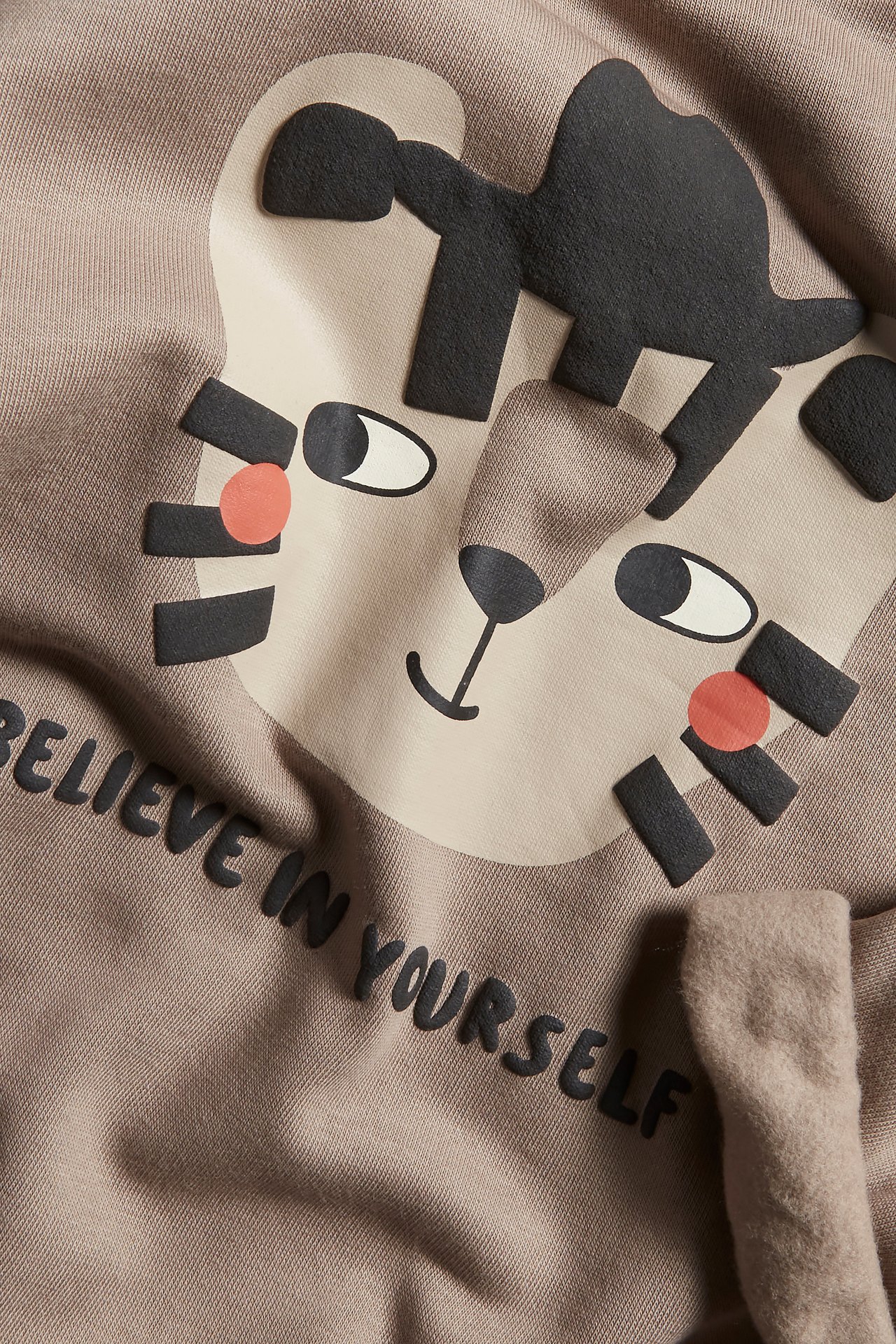 Sweatshirt med borstad insida - Beige - 2