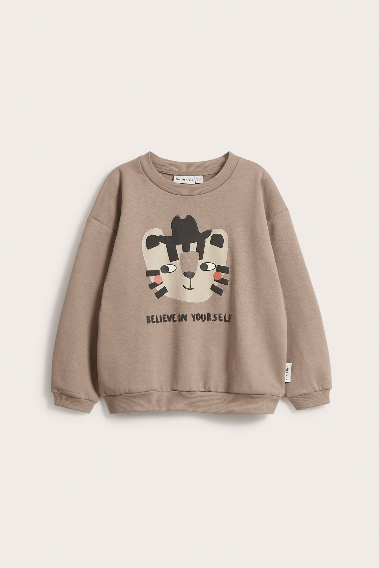 Sweatshirt med borstad insida - Beige - 3