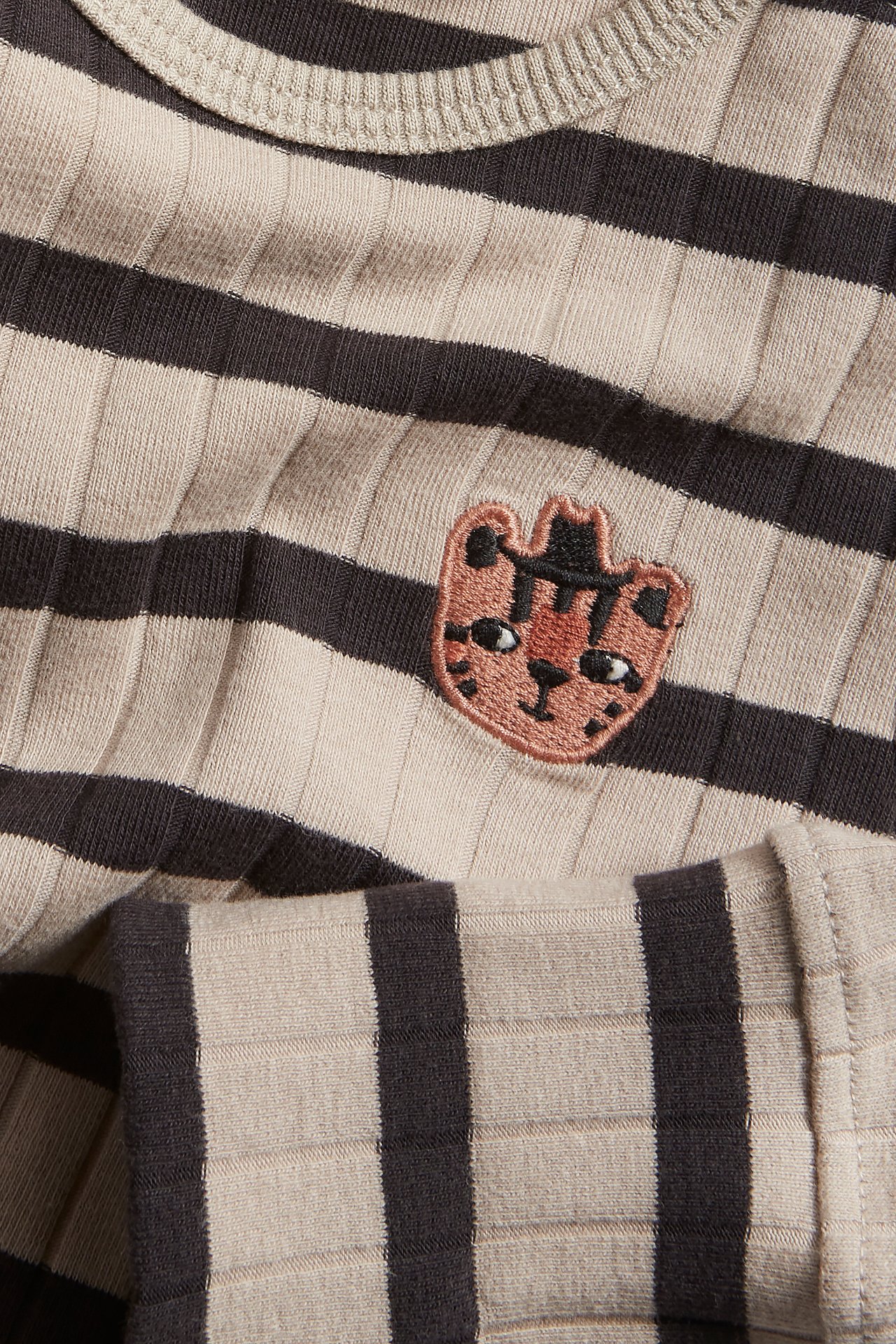 Prążkowane body w paski, dla niemowląt - Czarne - 3