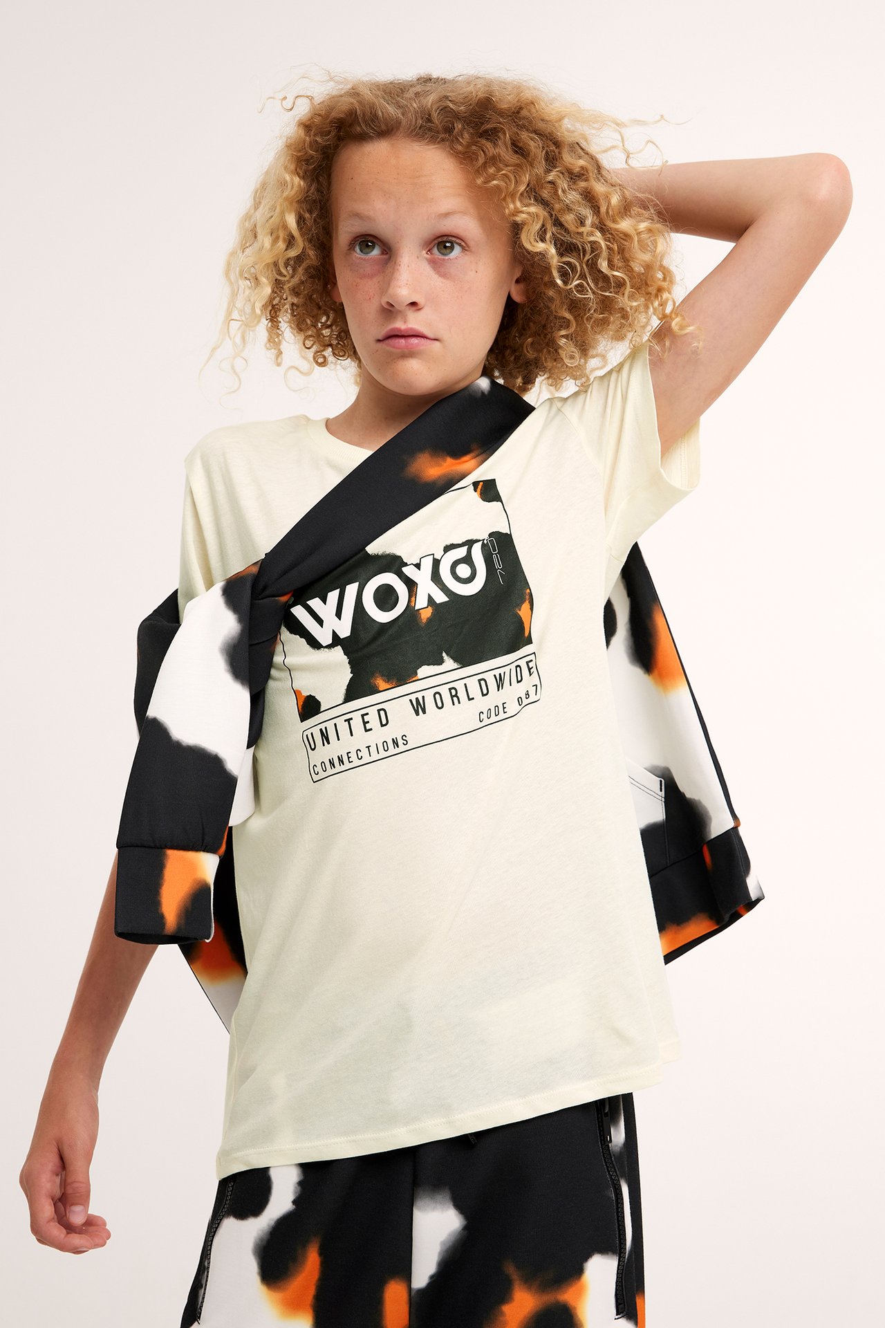 T-shirt med tryck - Offwhite - 1