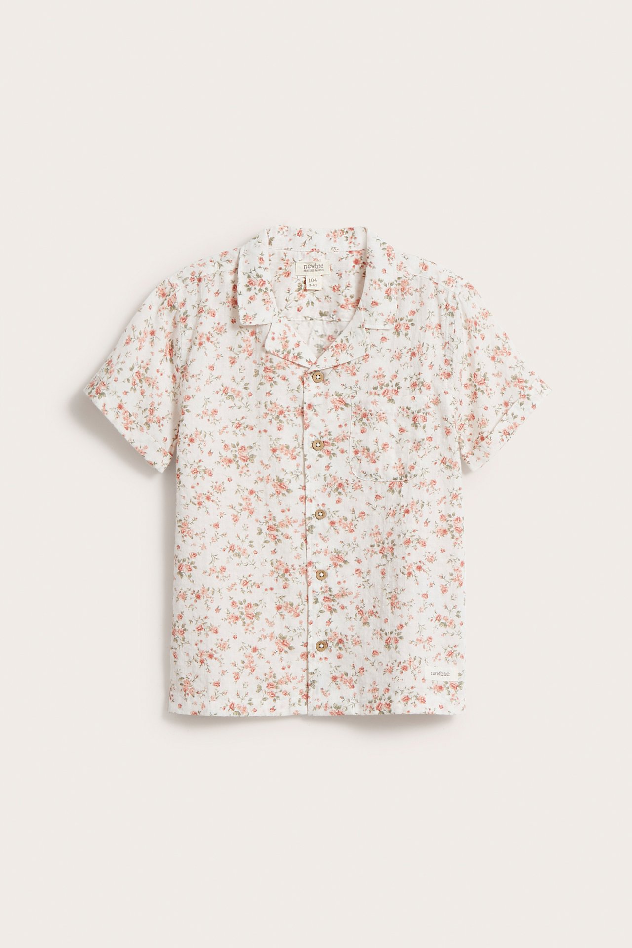 Blommig kortärmad skjorta