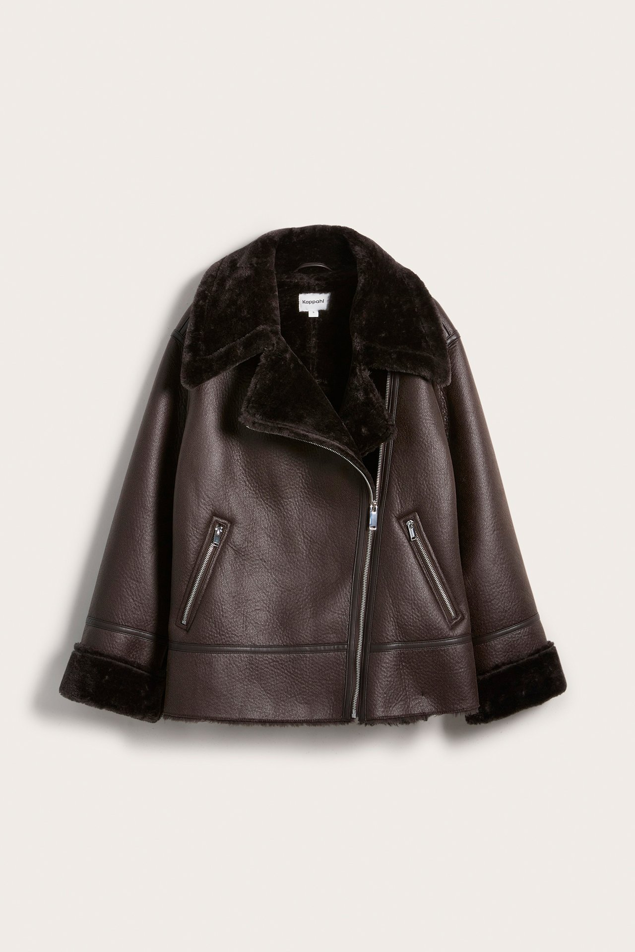 Shearling jacka - Mörkbrun - 8