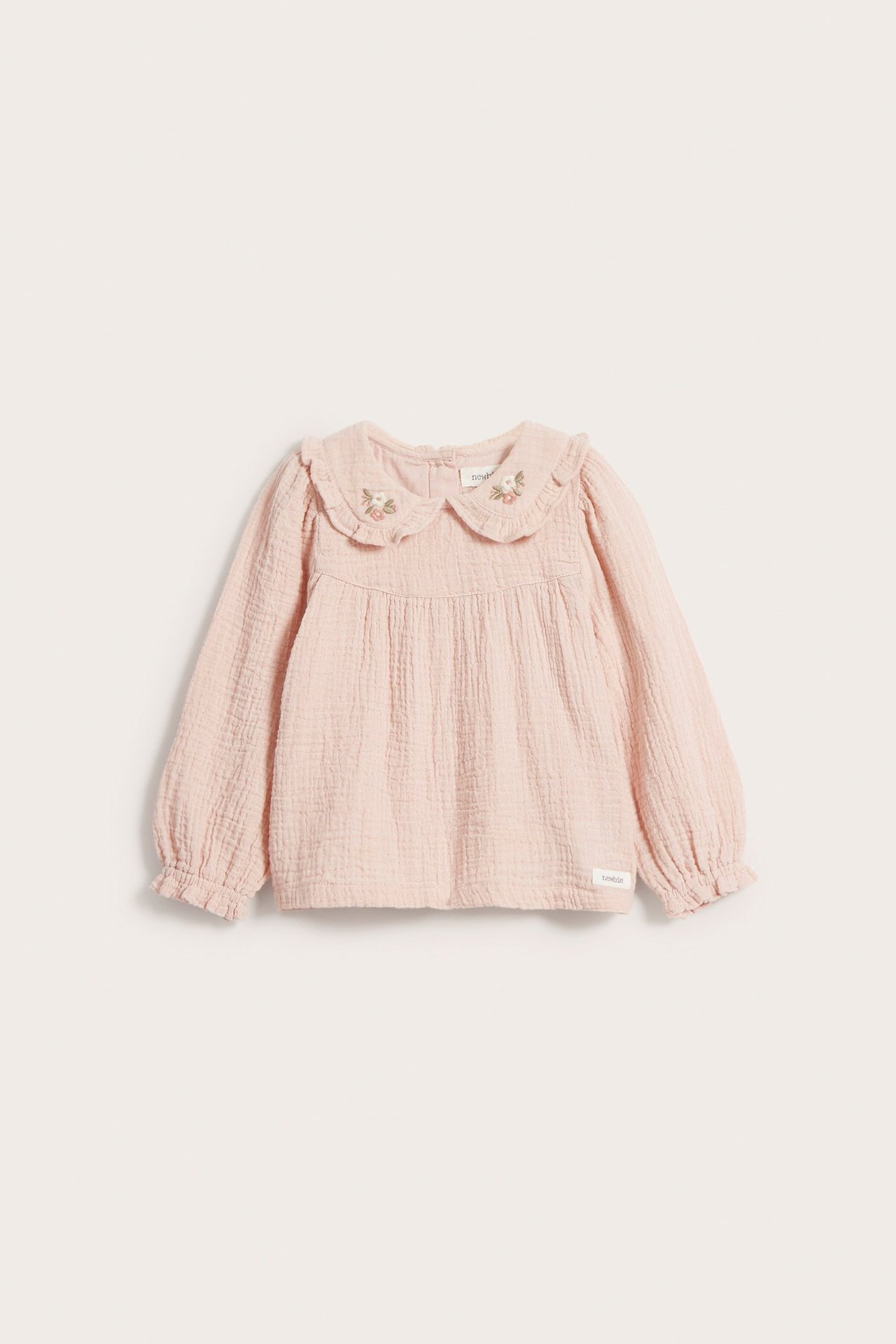 Blus med brodyr baby - Ljusrosa - 3