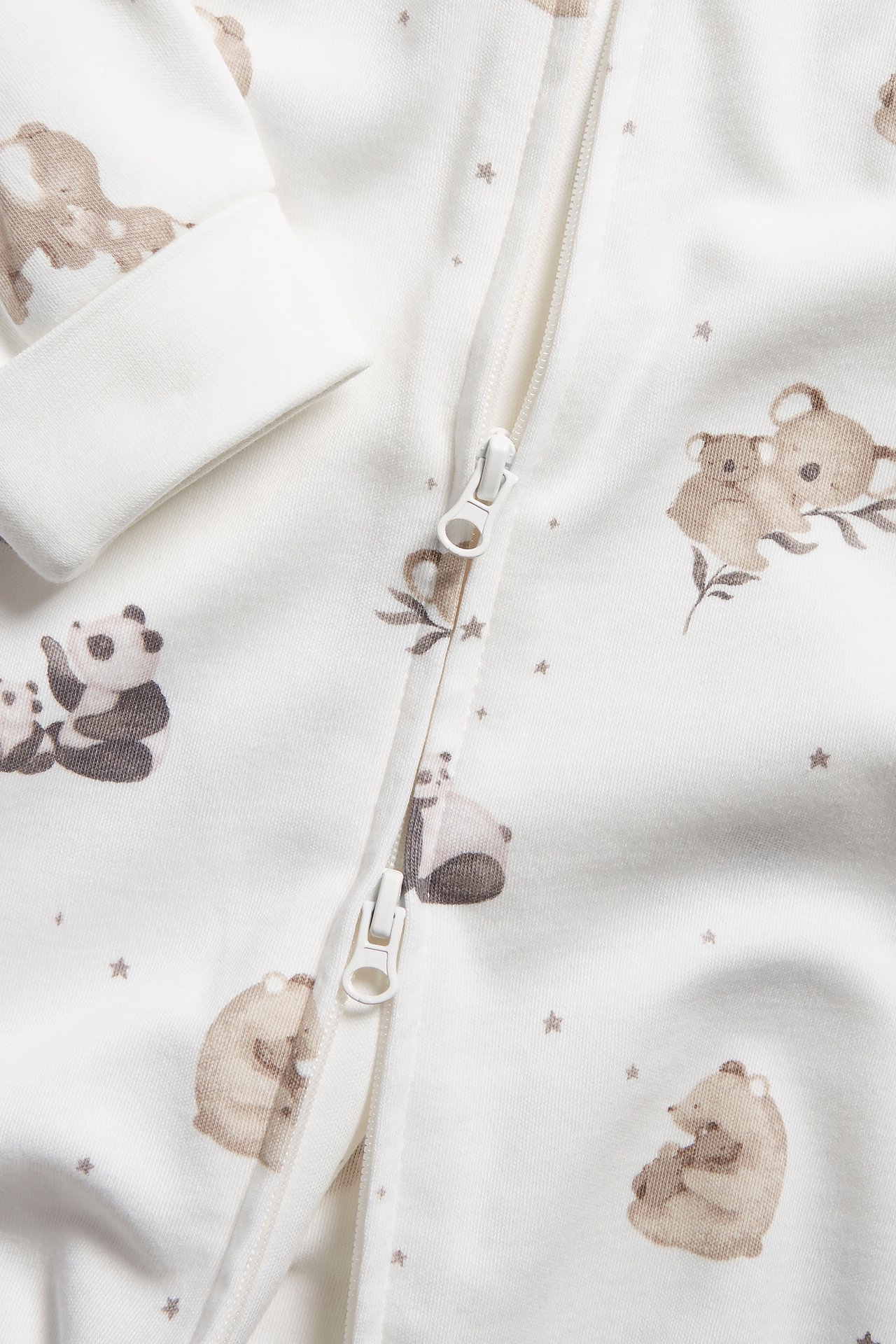 Djurmönstrad babypyjamas - Offwhite - 2