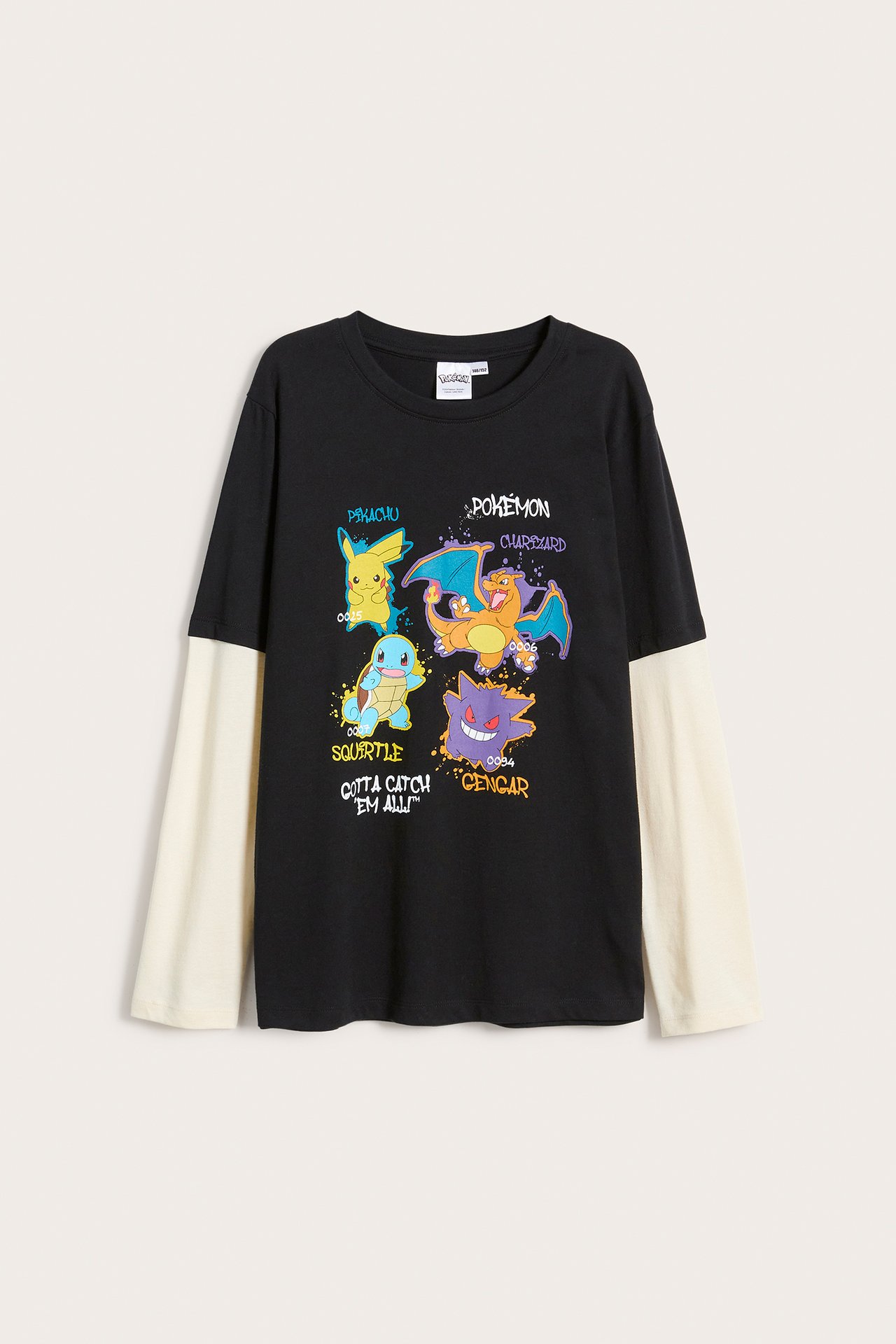 T-shirt Pokemon z długimi rękawami - Czarne - 2