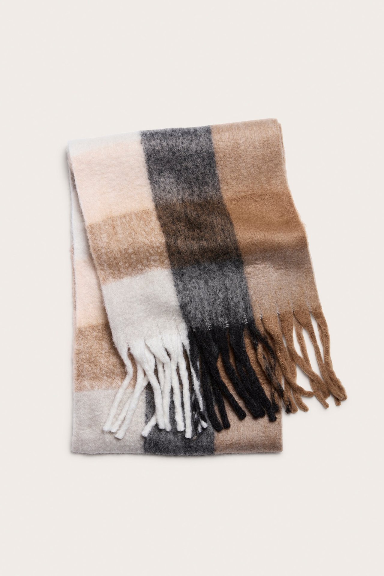 Skjerf med frynser - Beige - 1