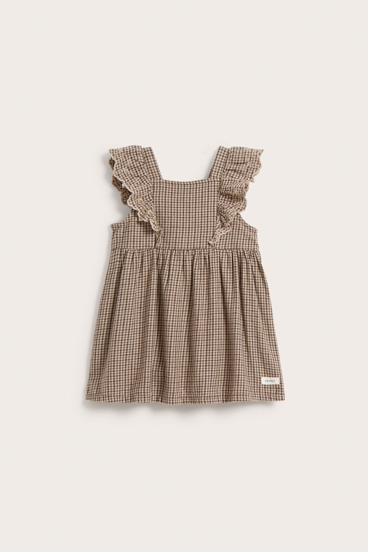 Mönstrad klänning baby - Brun - 2