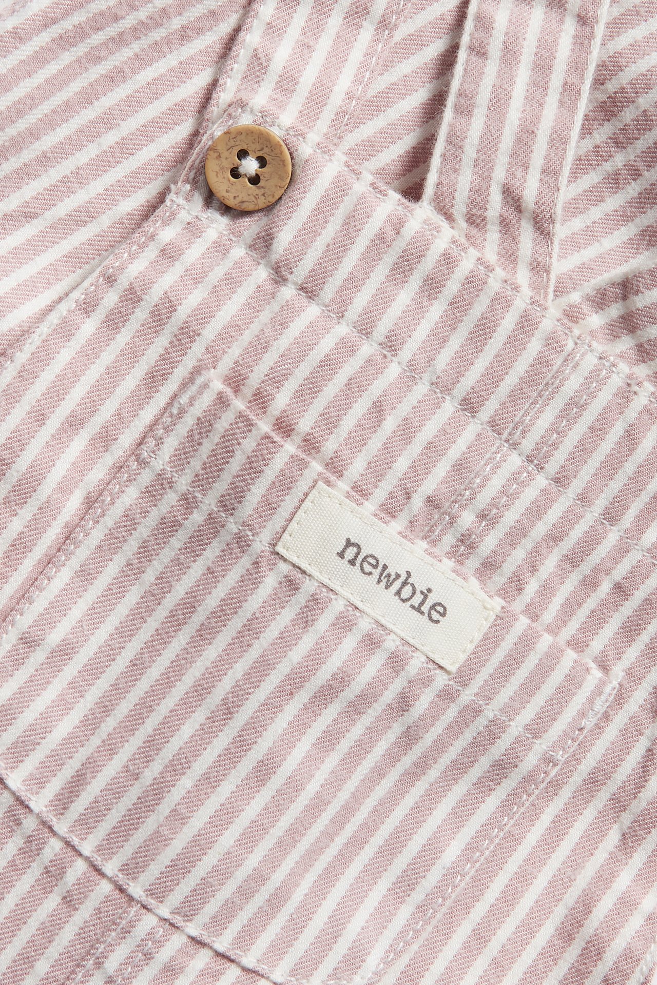 Randiga hängselbyxor baby - Rosa - 1