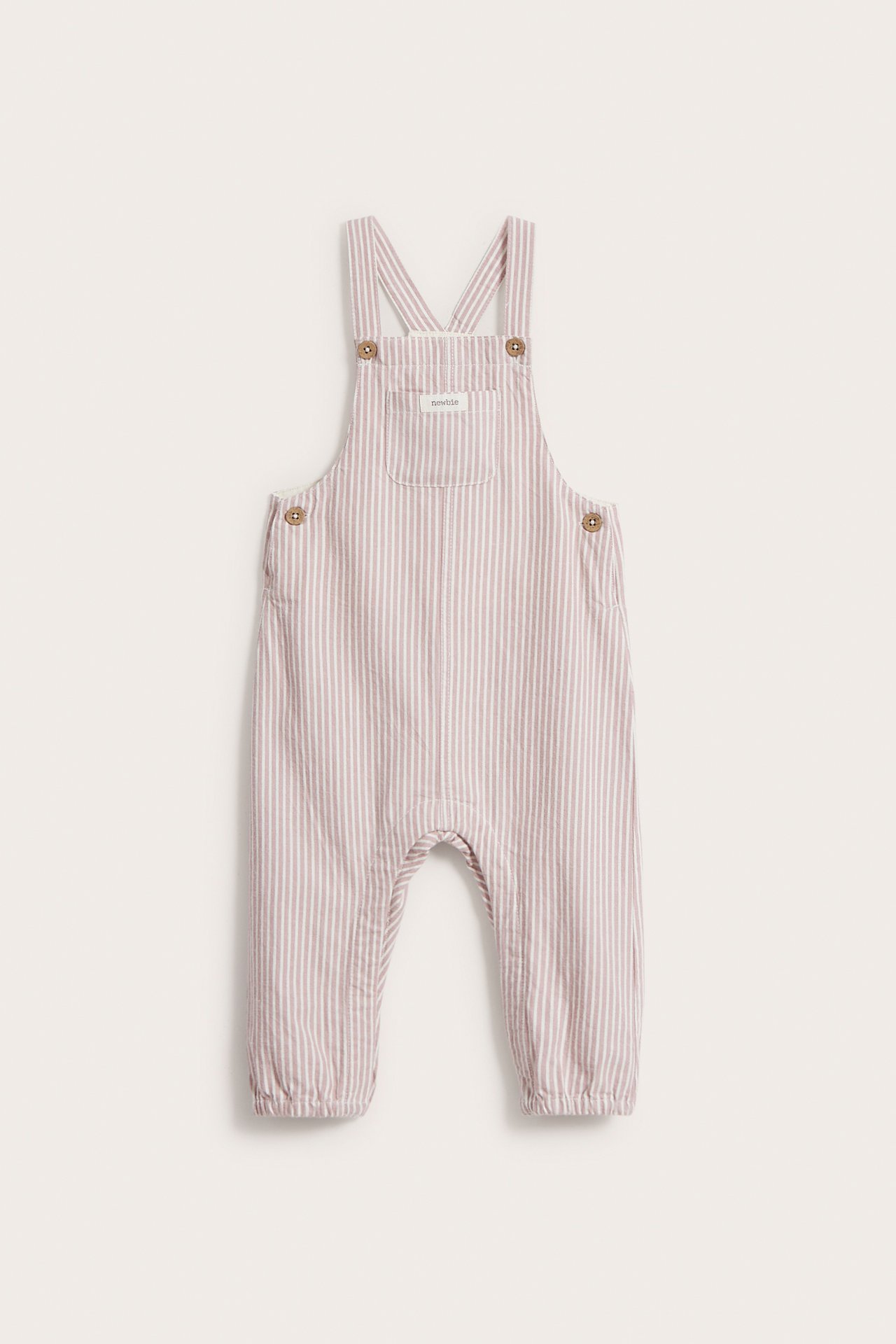 Randiga hängselbyxor baby - Rosa - 2