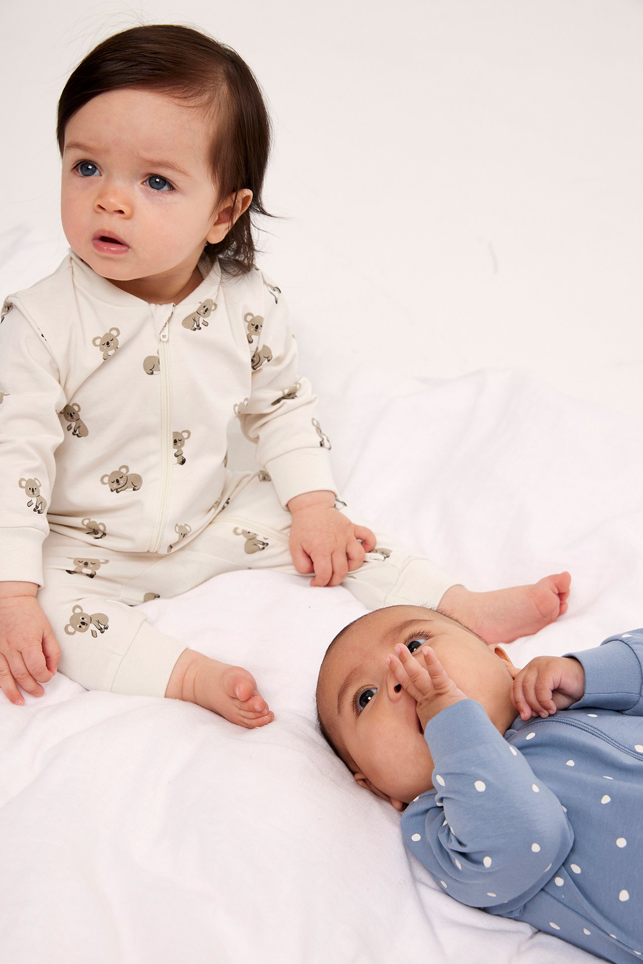 Mönstrad pyjamas 2-pack baby - Offwhite - 1