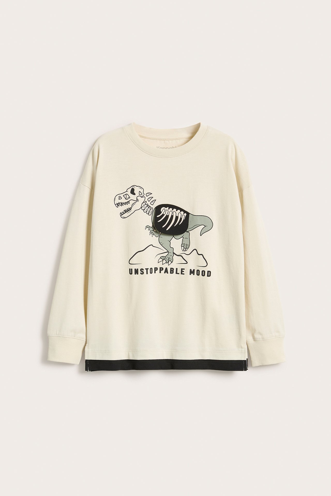 Bluza z ukrytym detalem - Jasnobeżowy - 5