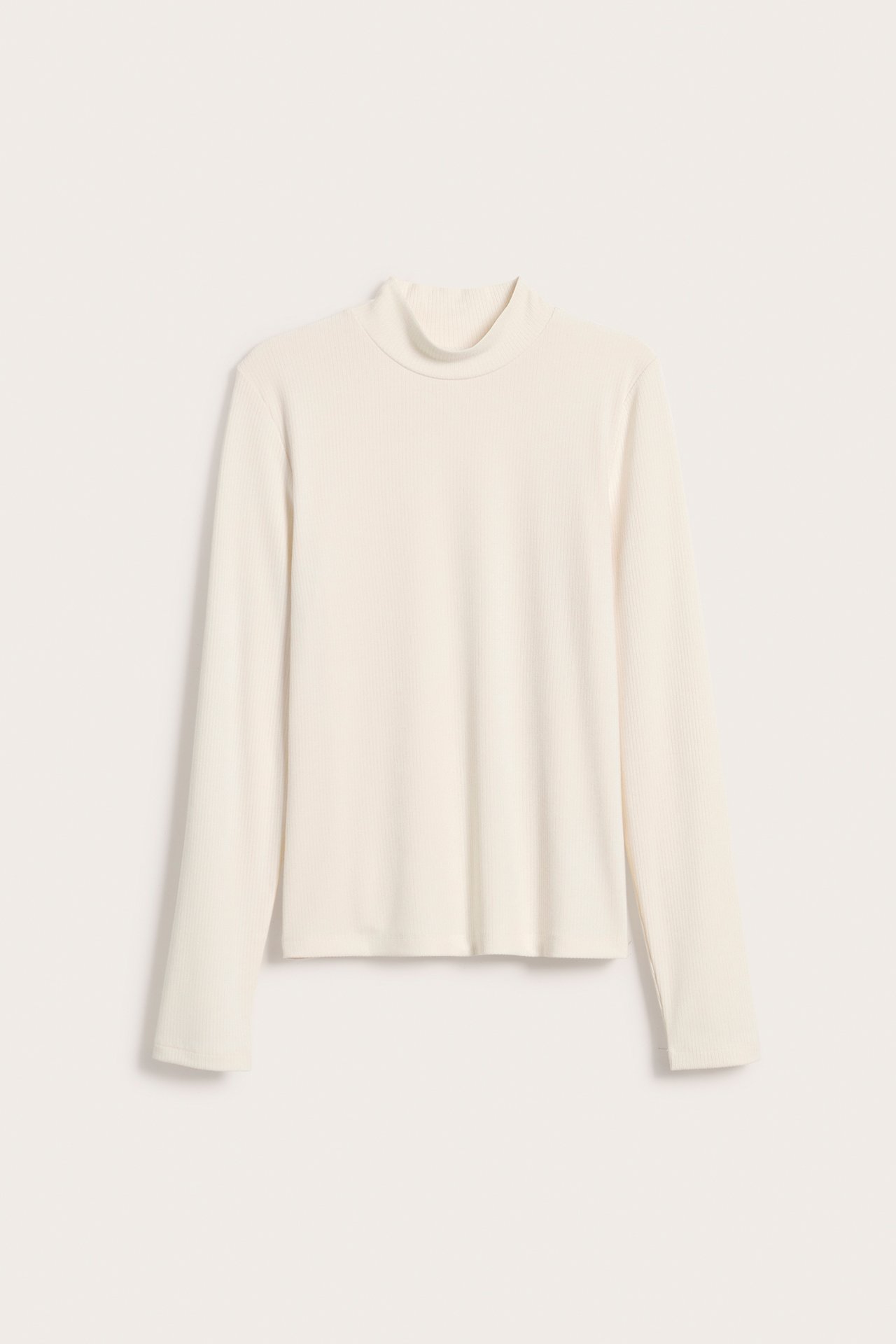 Ribbestrikket pologenser - Offwhite - 6