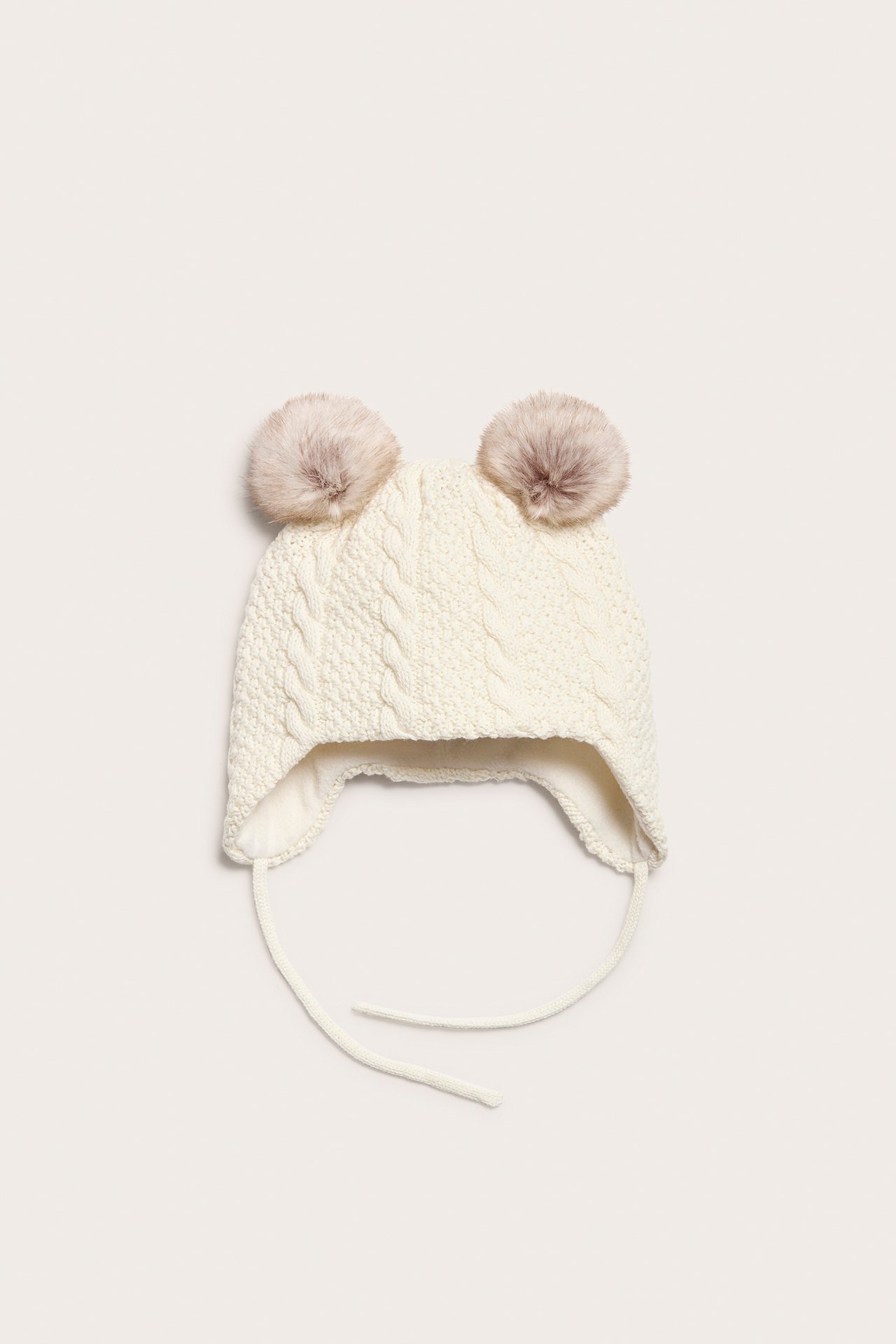 Czapka z dzianiny, dla niemowląt - Offwhite - 1