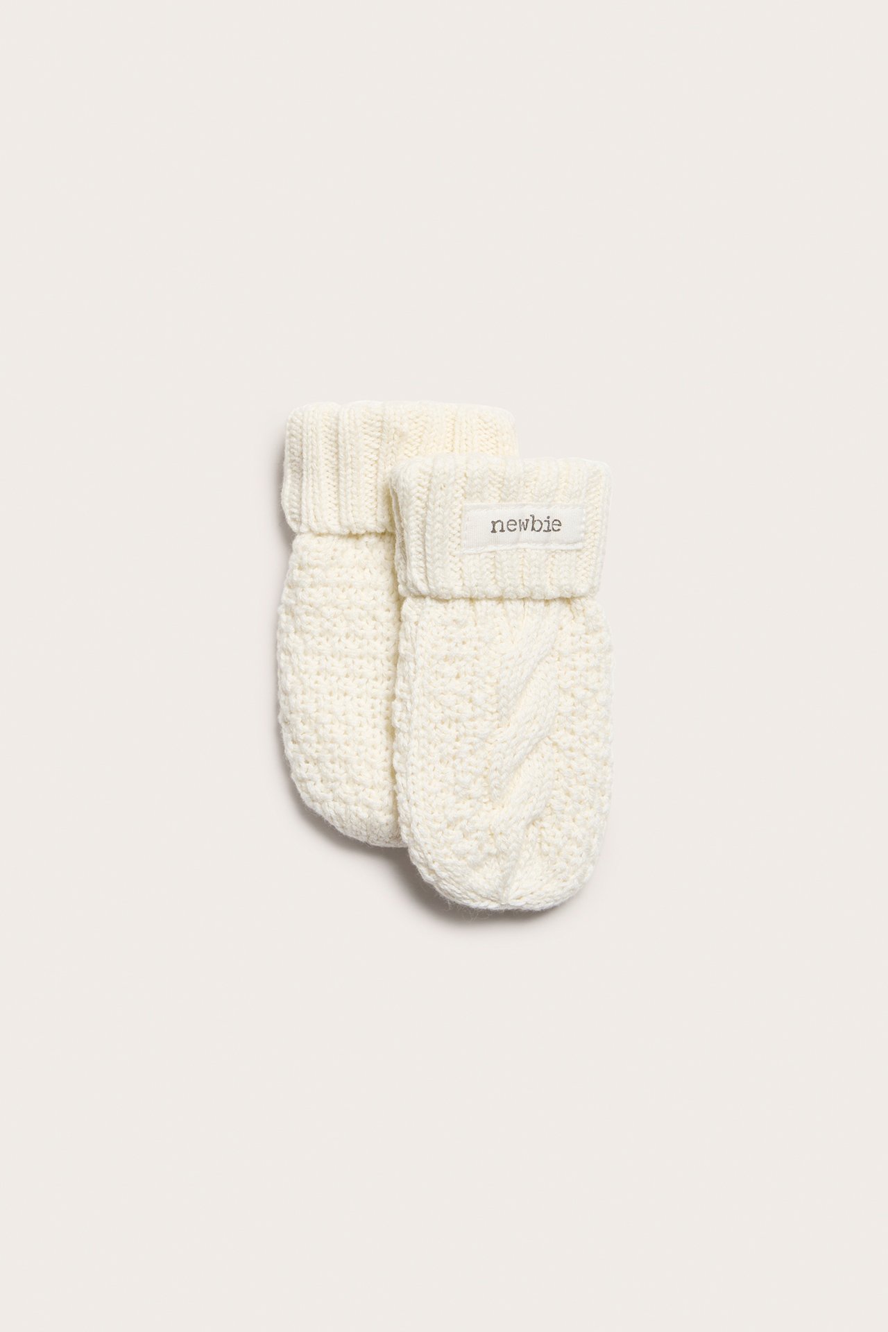 Stickade vantar baby - Offwhite - 1