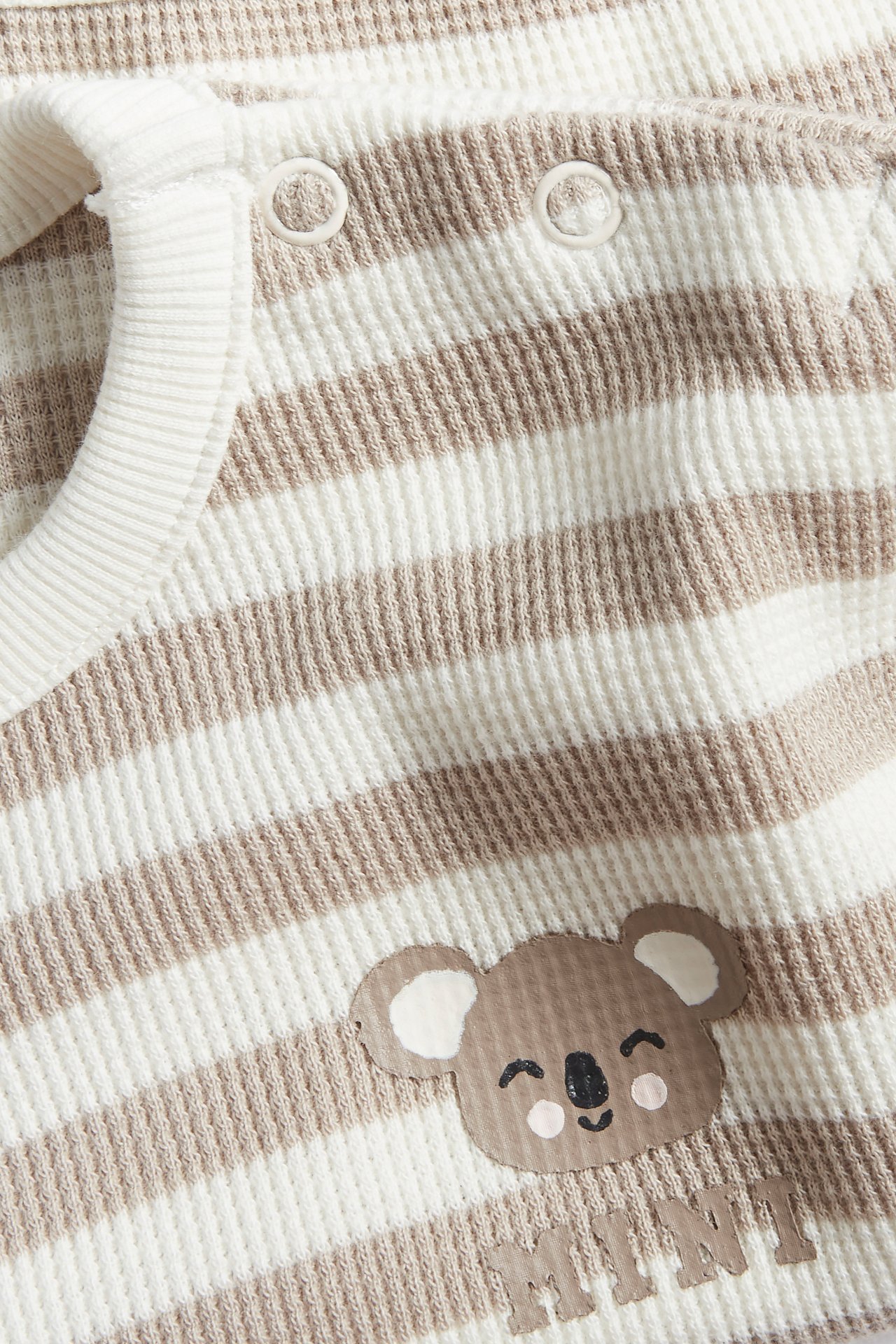 Våfflad sweatshirt baby - Offwhite - 6