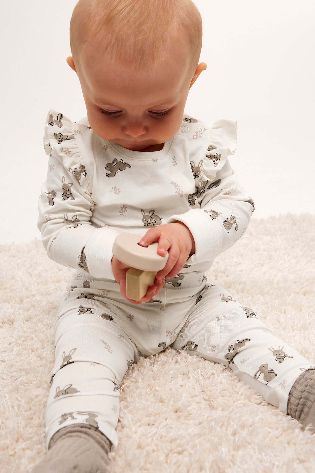 Mönstrade leggings baby - Offwhite - 3