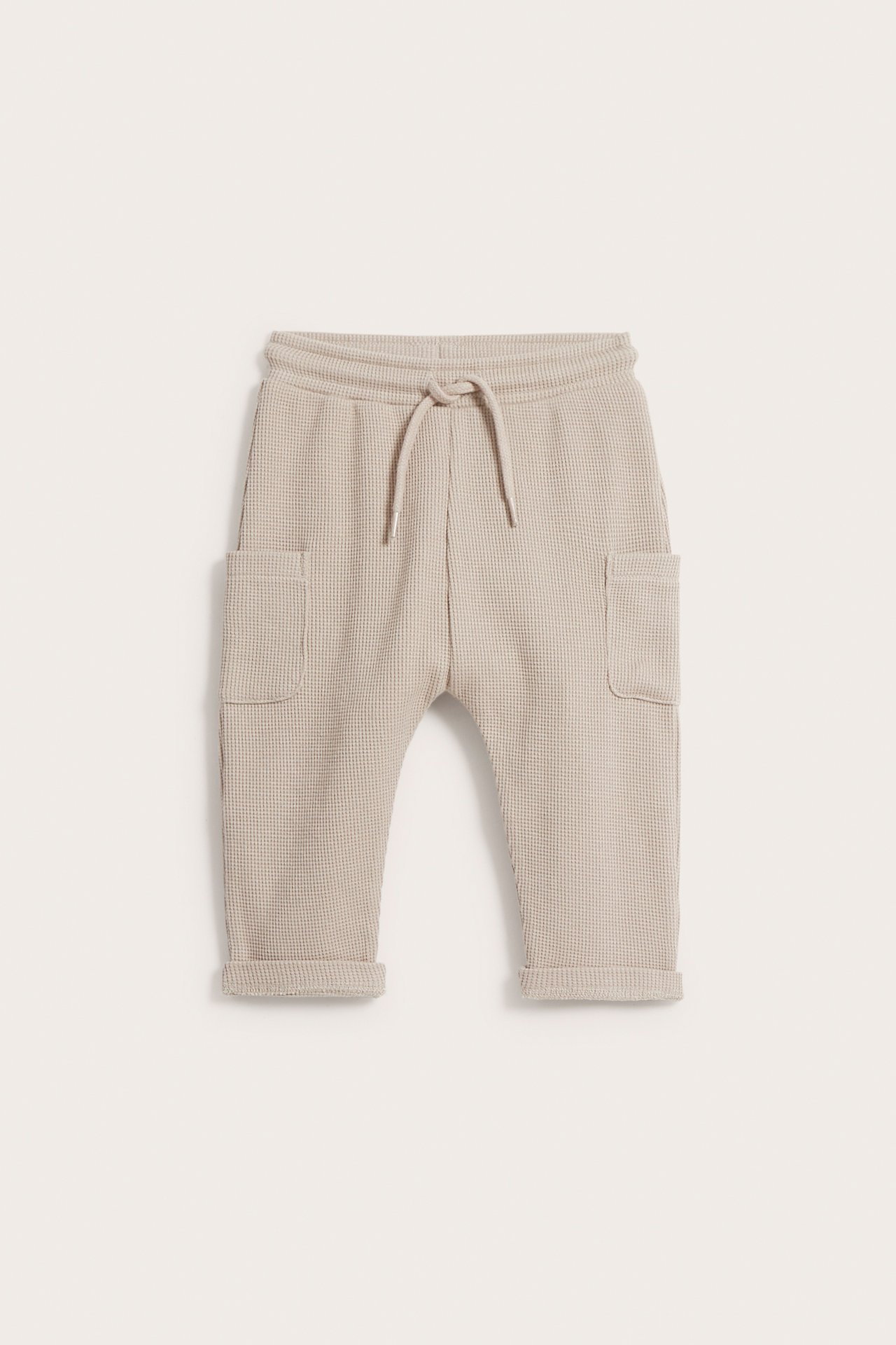 Våfflade byxor baby - Beige - 5