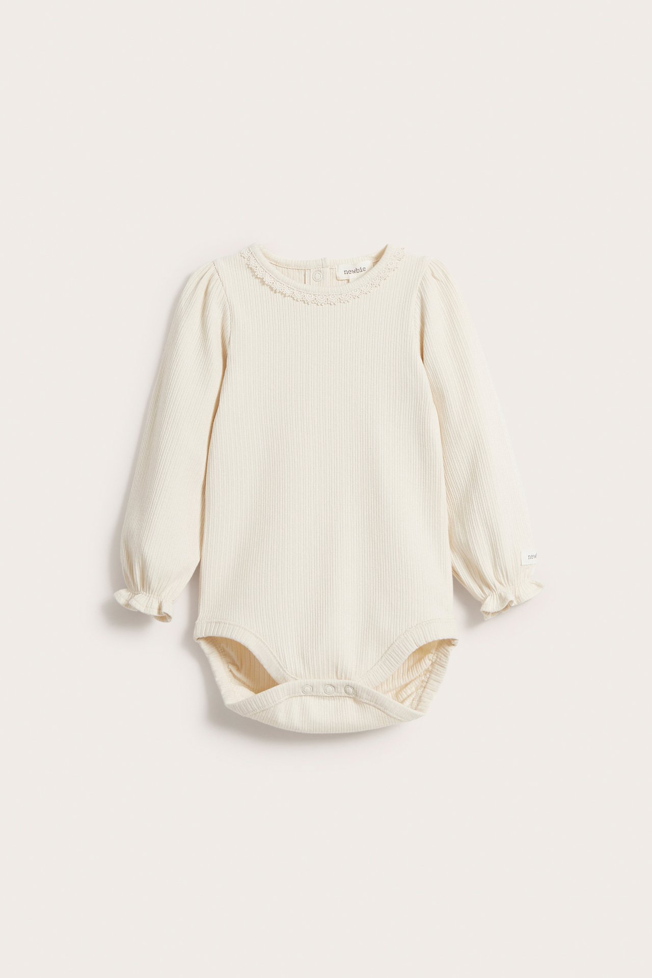 Pitkähihainen body - Vaaleanbeige - 2
