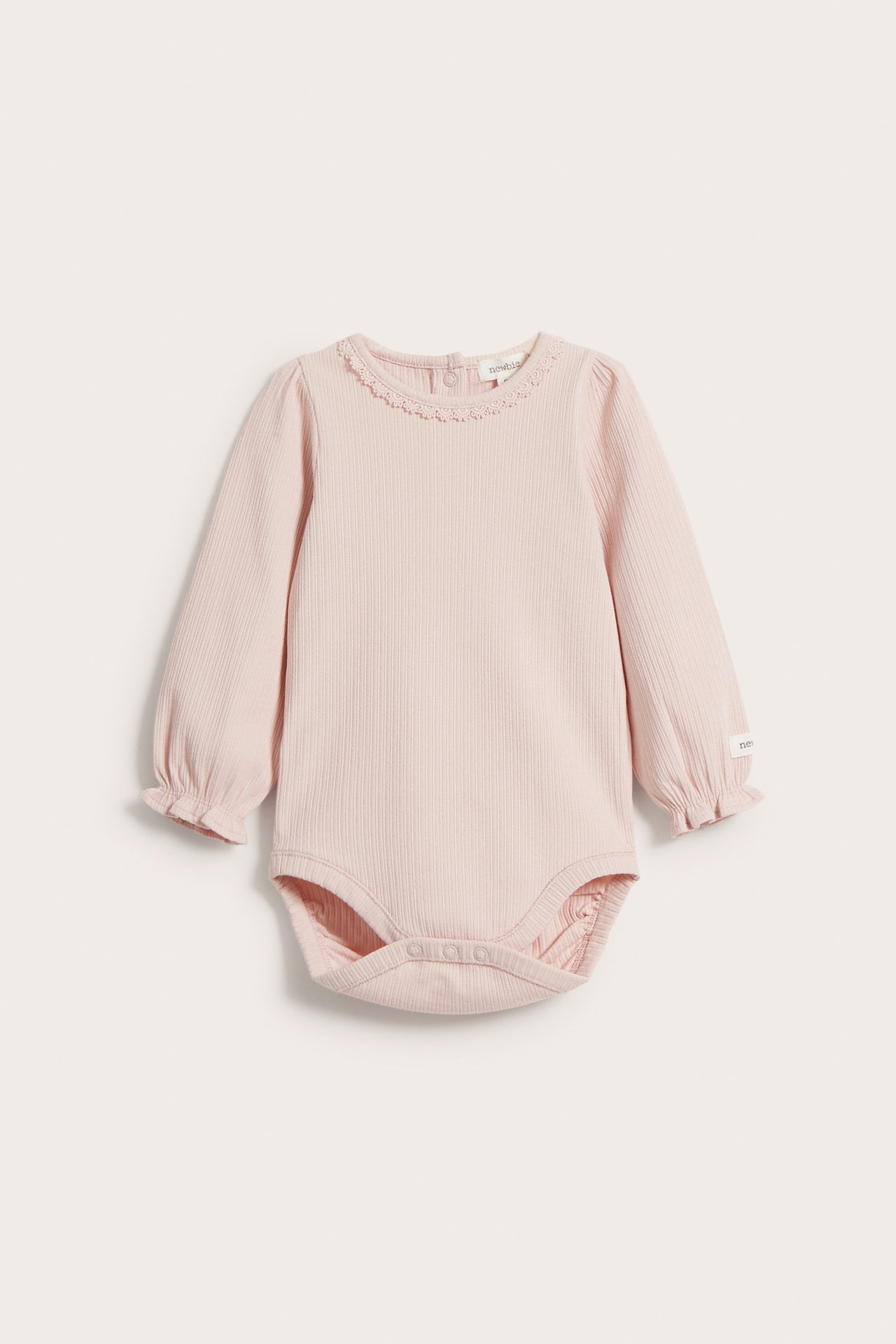 Långärmad body - Ljusrosa - 2