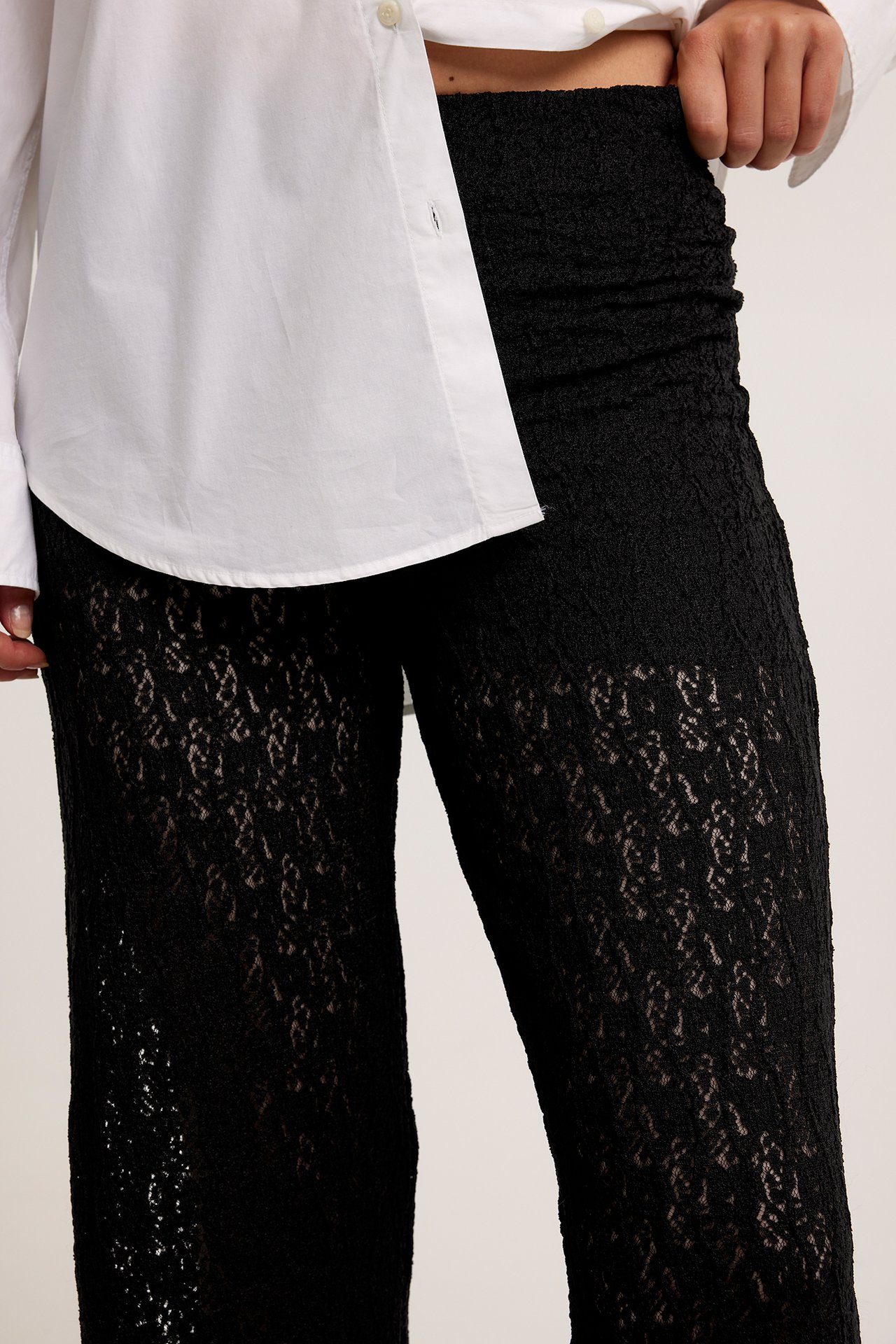 Spodnie z koronki - Czarne - 179cm / Storlek: S - 4