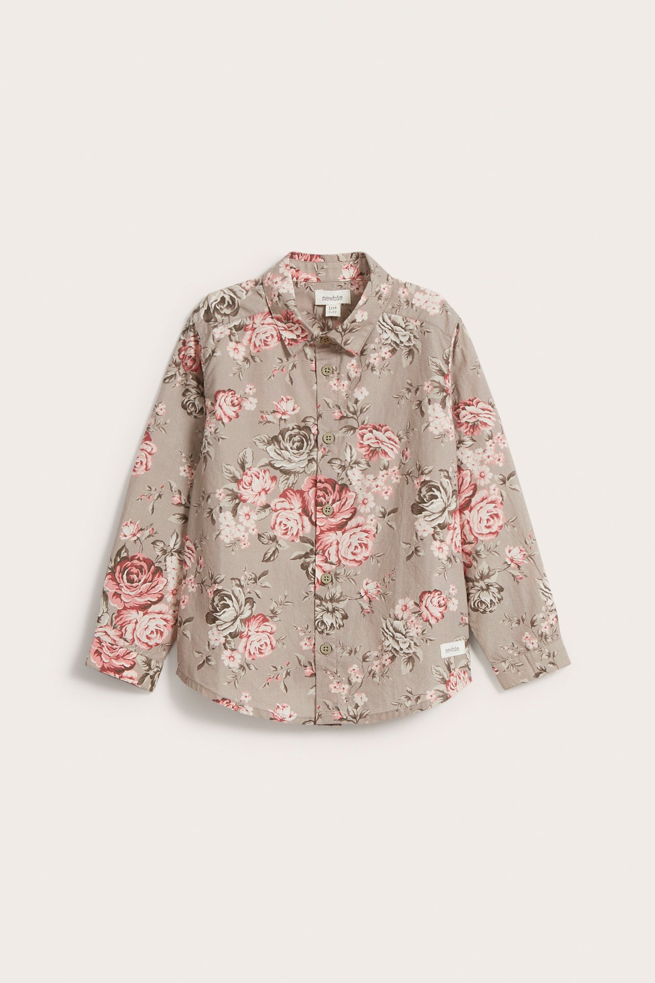 Blommig skjorta - Mörkbeige - 2
