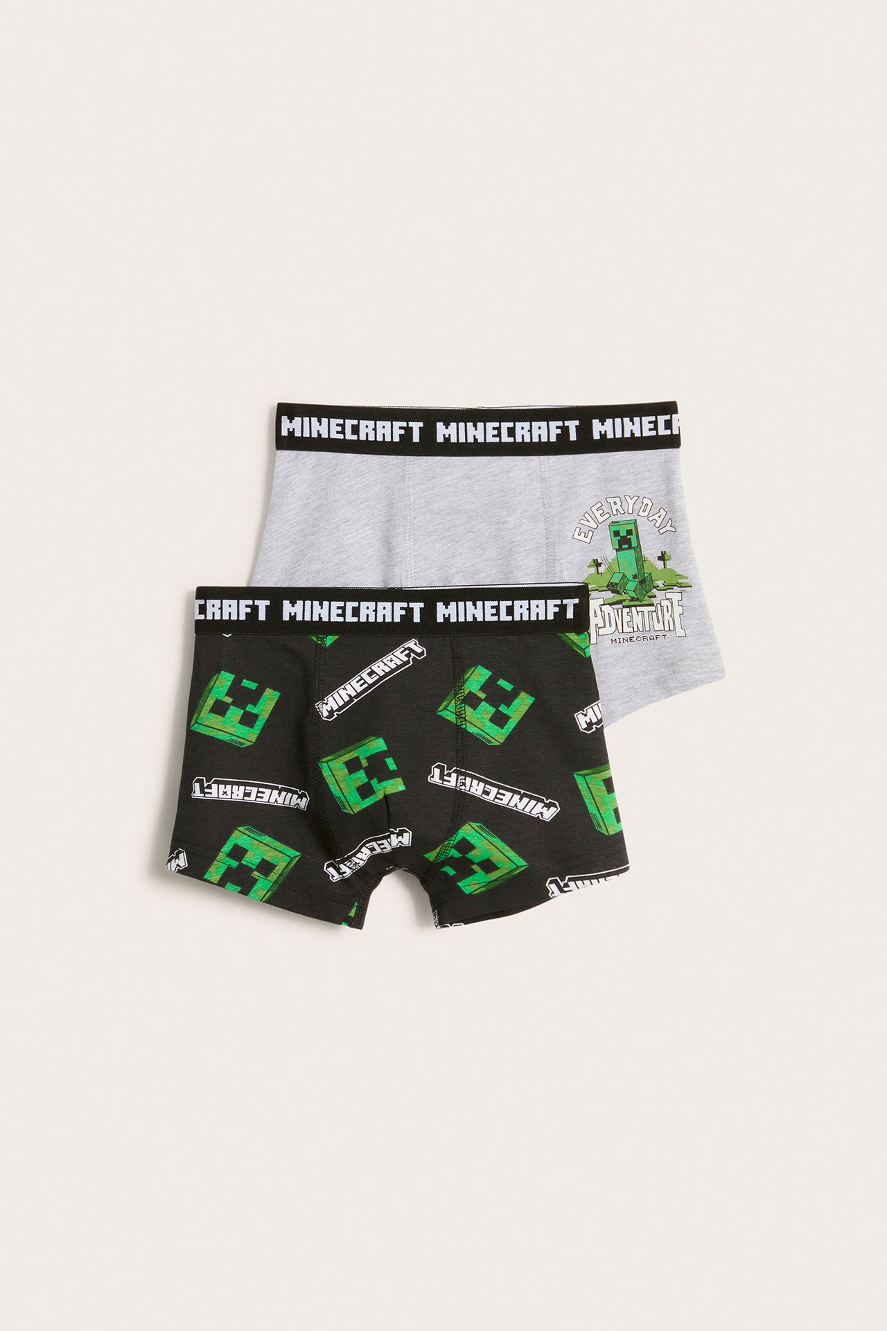 Boxerkalsonger Minecraft 2-pack - Gråmelerad - 1