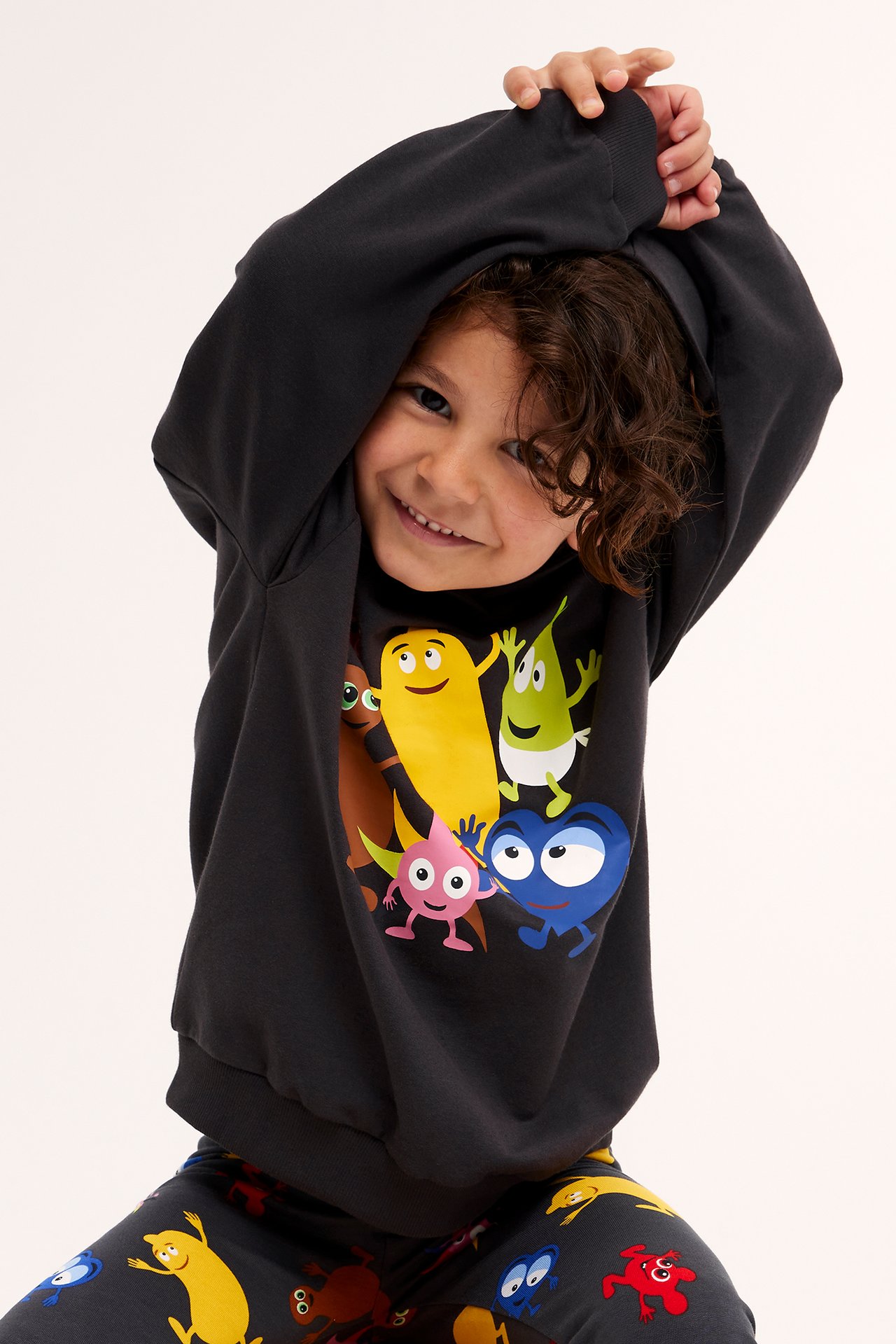 Bluza z kapturem, Babblarna - Czarne - 3