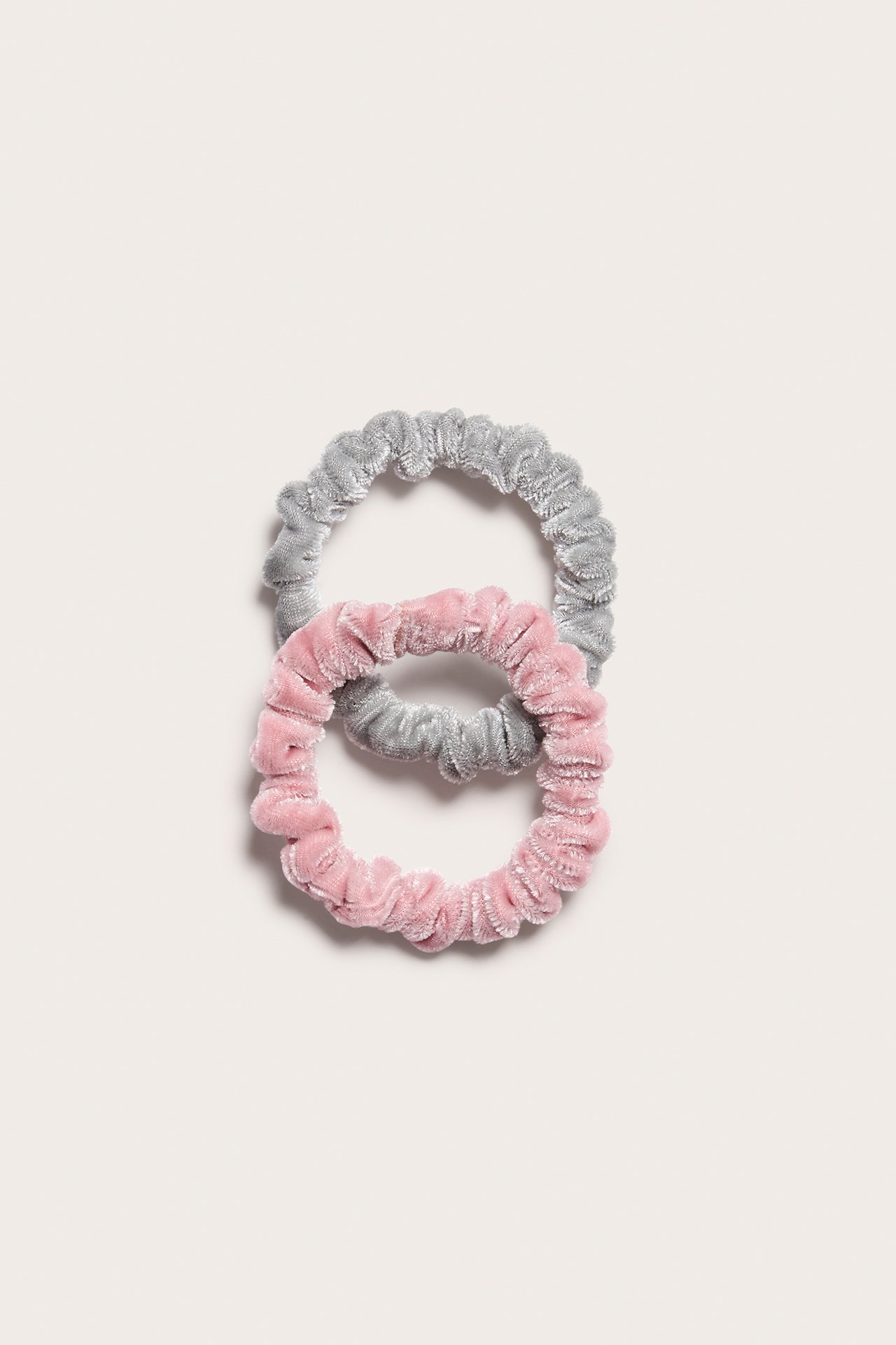 Scrunchie i velour 2-pack - Rosa - 1