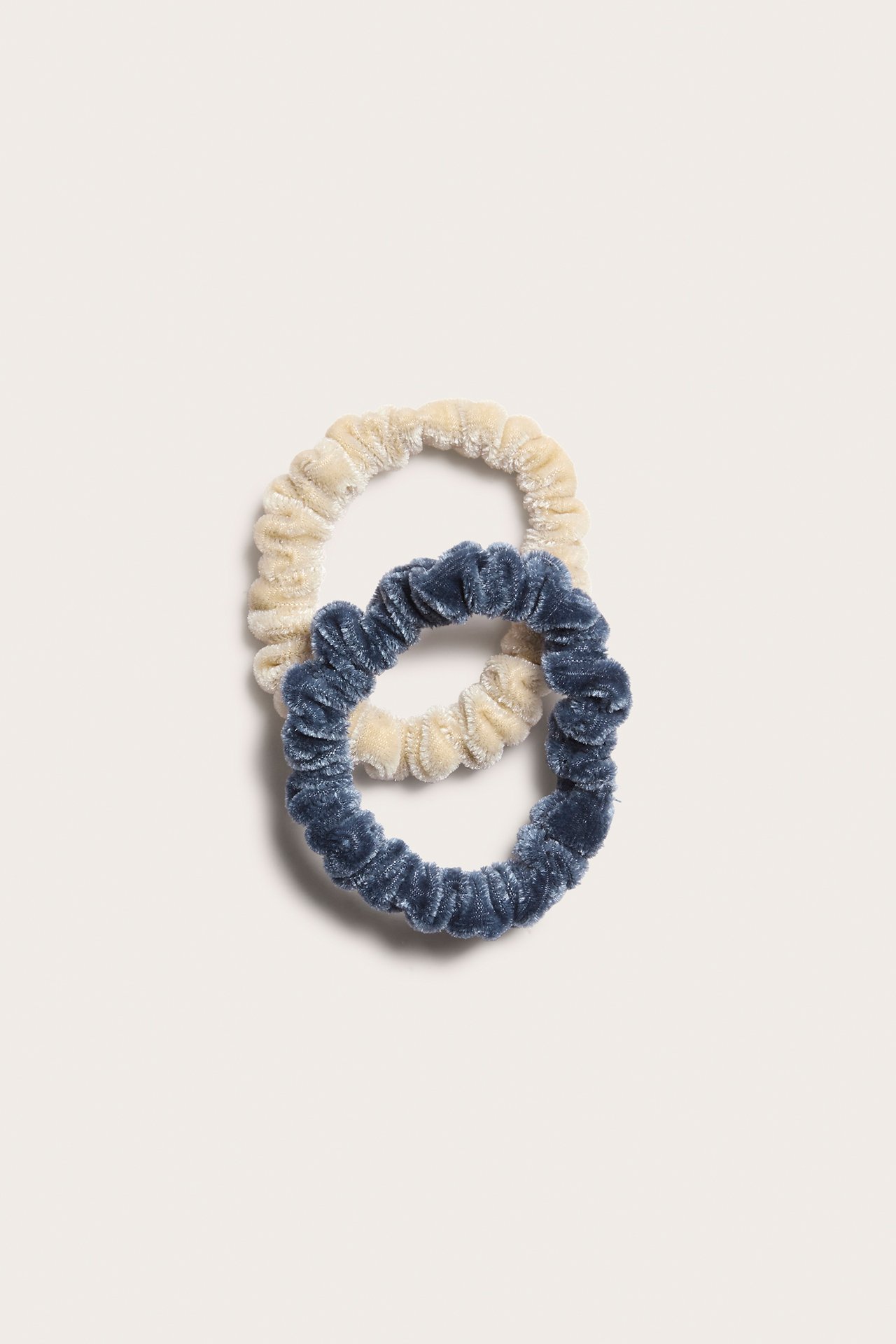 Scrunchie i velour 2-pack - Blå - 1