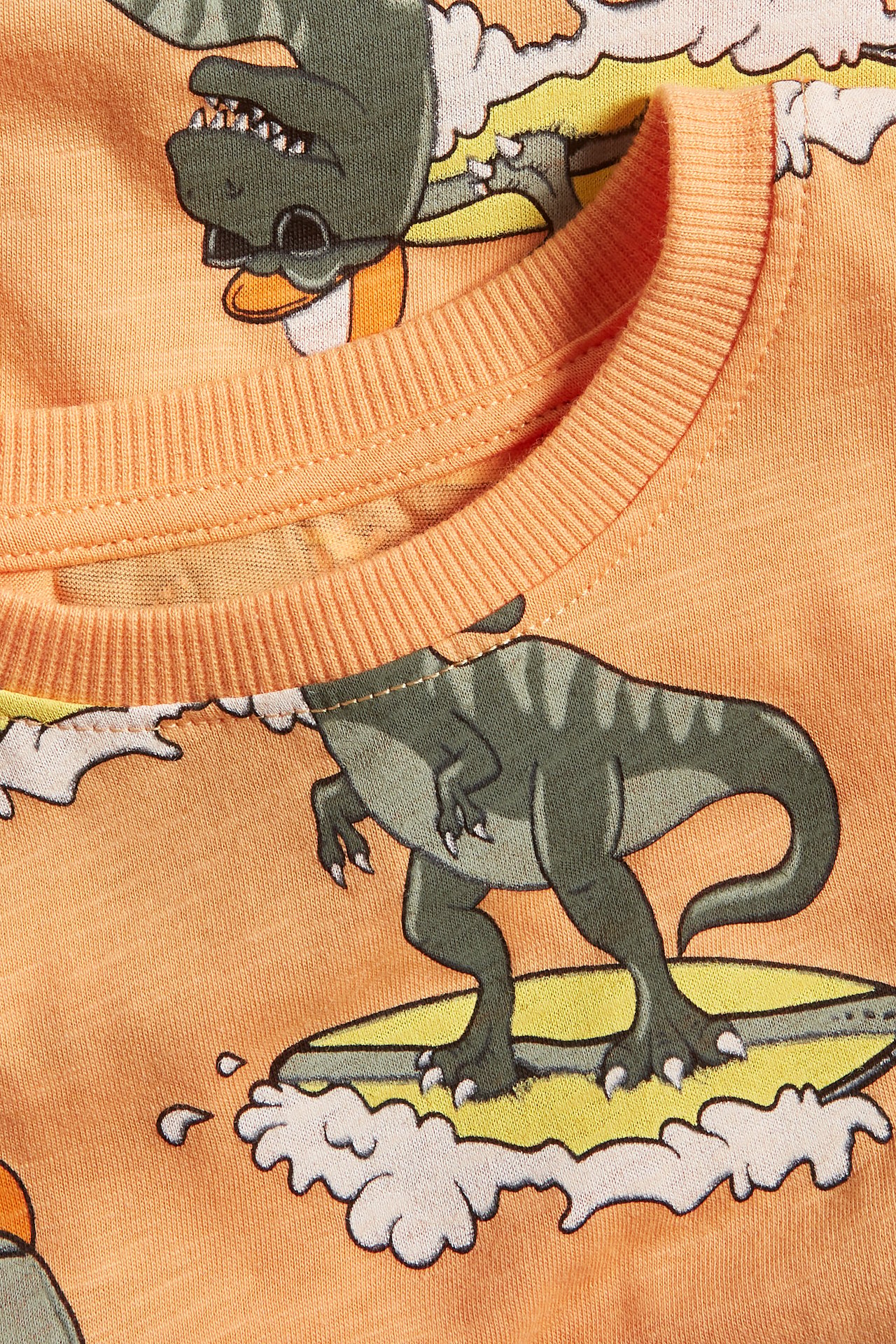 T-shirt we wzory - Pomarańczowy - 3