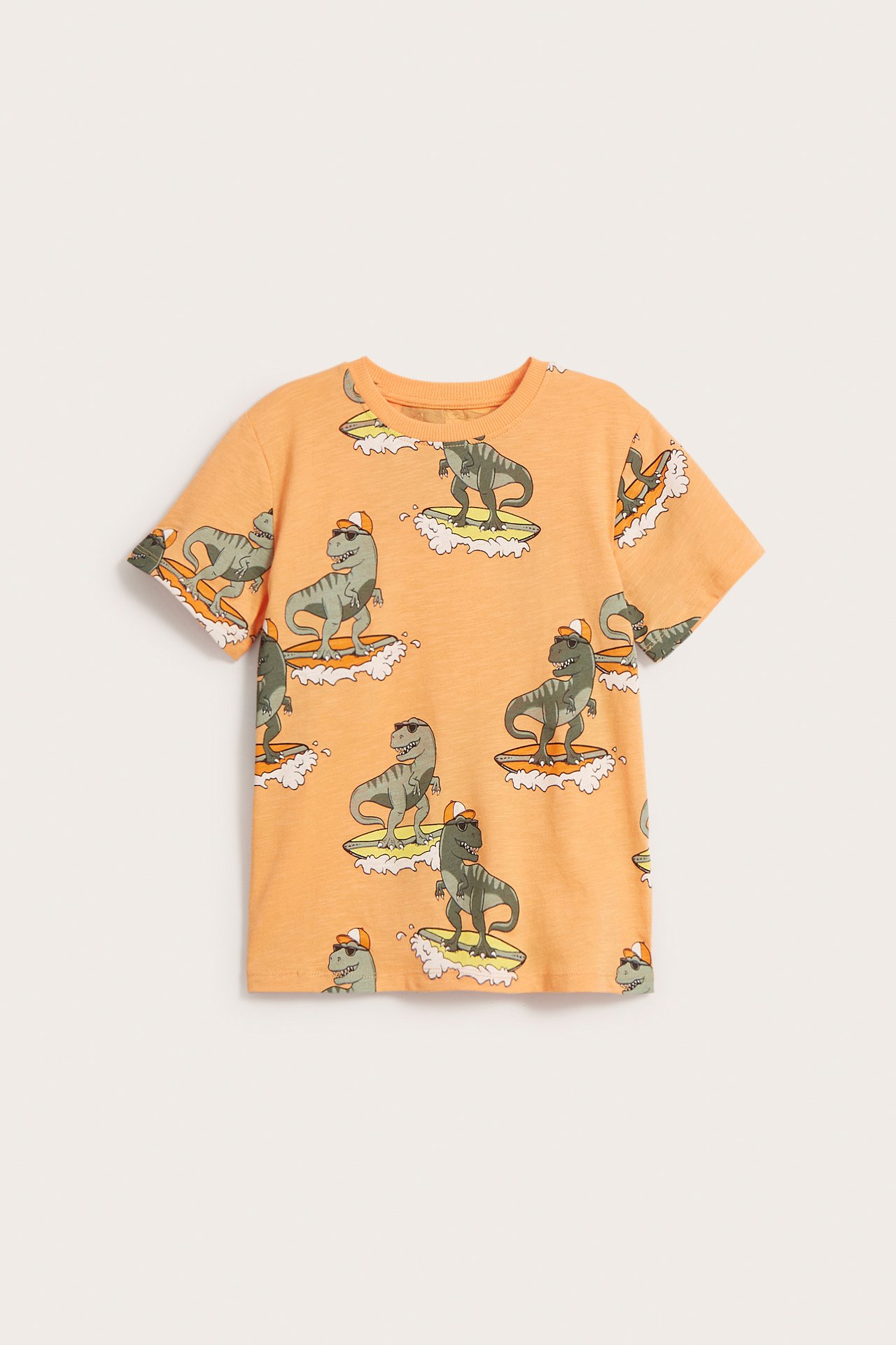 T-shirt we wzory - Pomarańczowy - 4