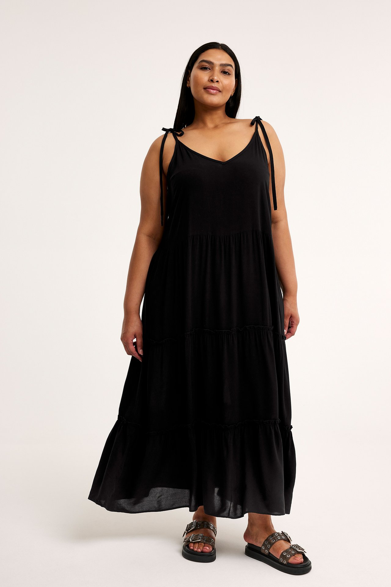 Sukienka z falbanami - Czarne - 172cm / Storlek: XL - 1