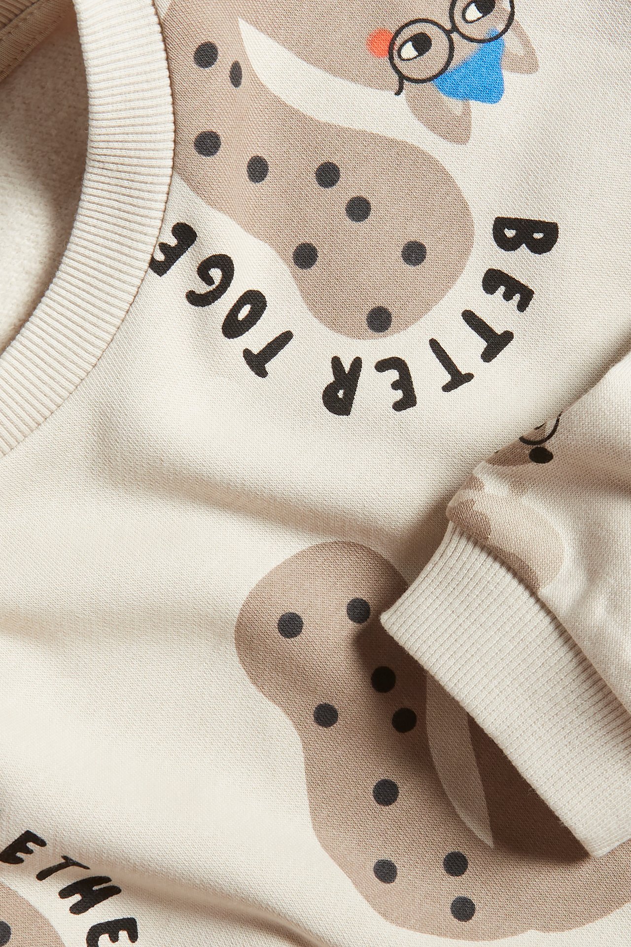Mönstrad sweatshirt - Beige - 2