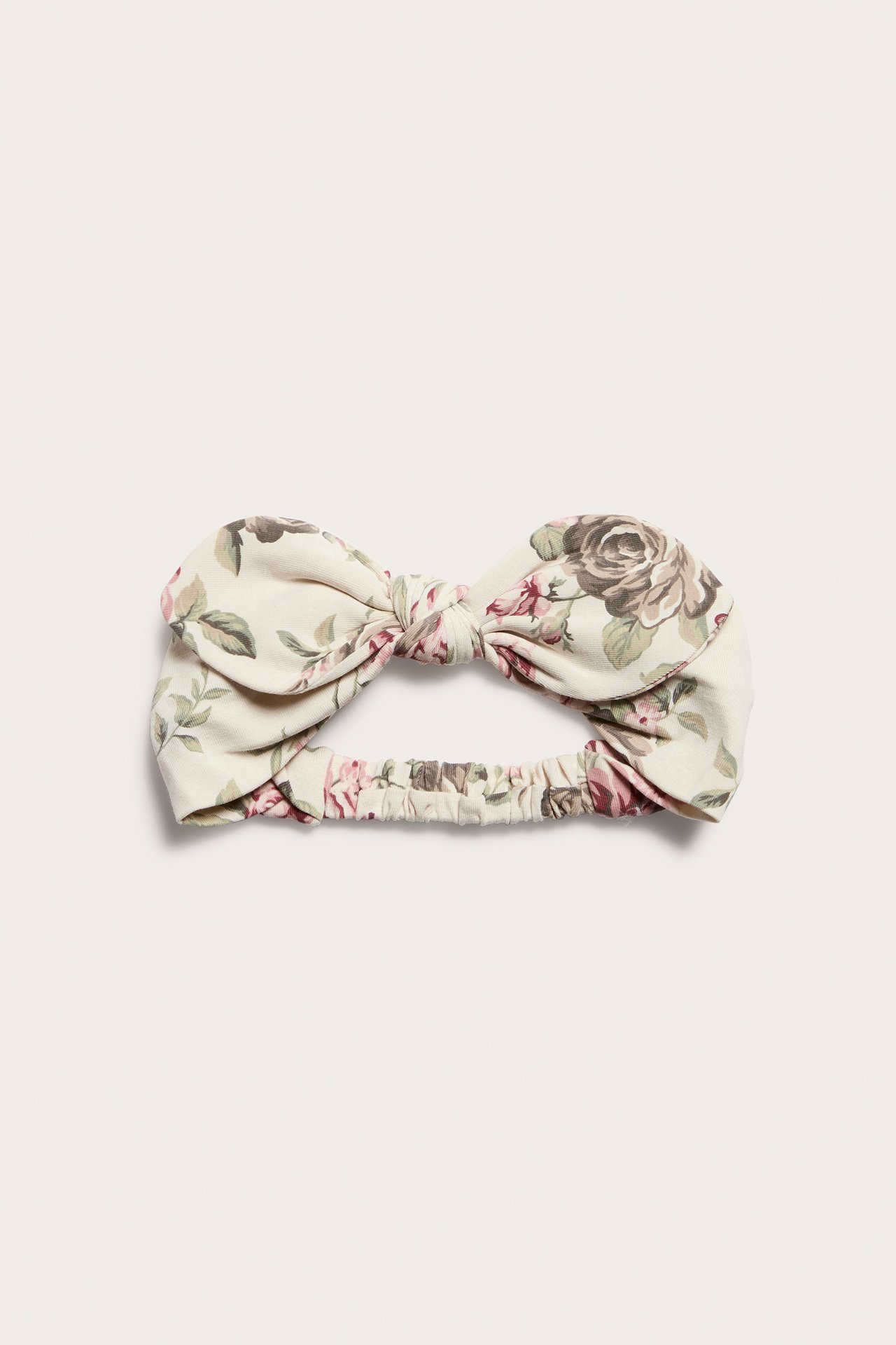 Blomstrete hårbånd - Lys beige - 1