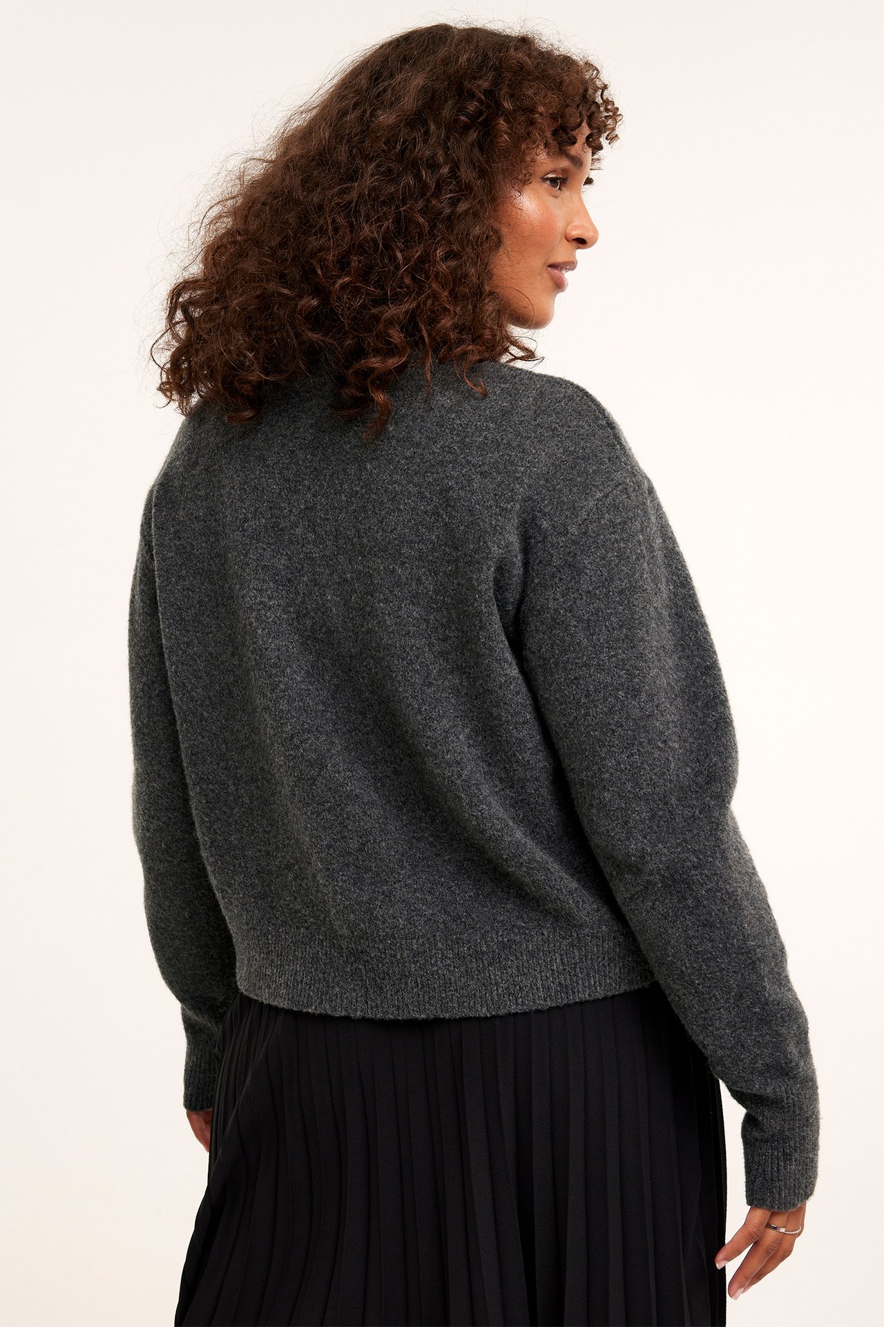 Dzianinowy sweter - Ciemnoszary - 4