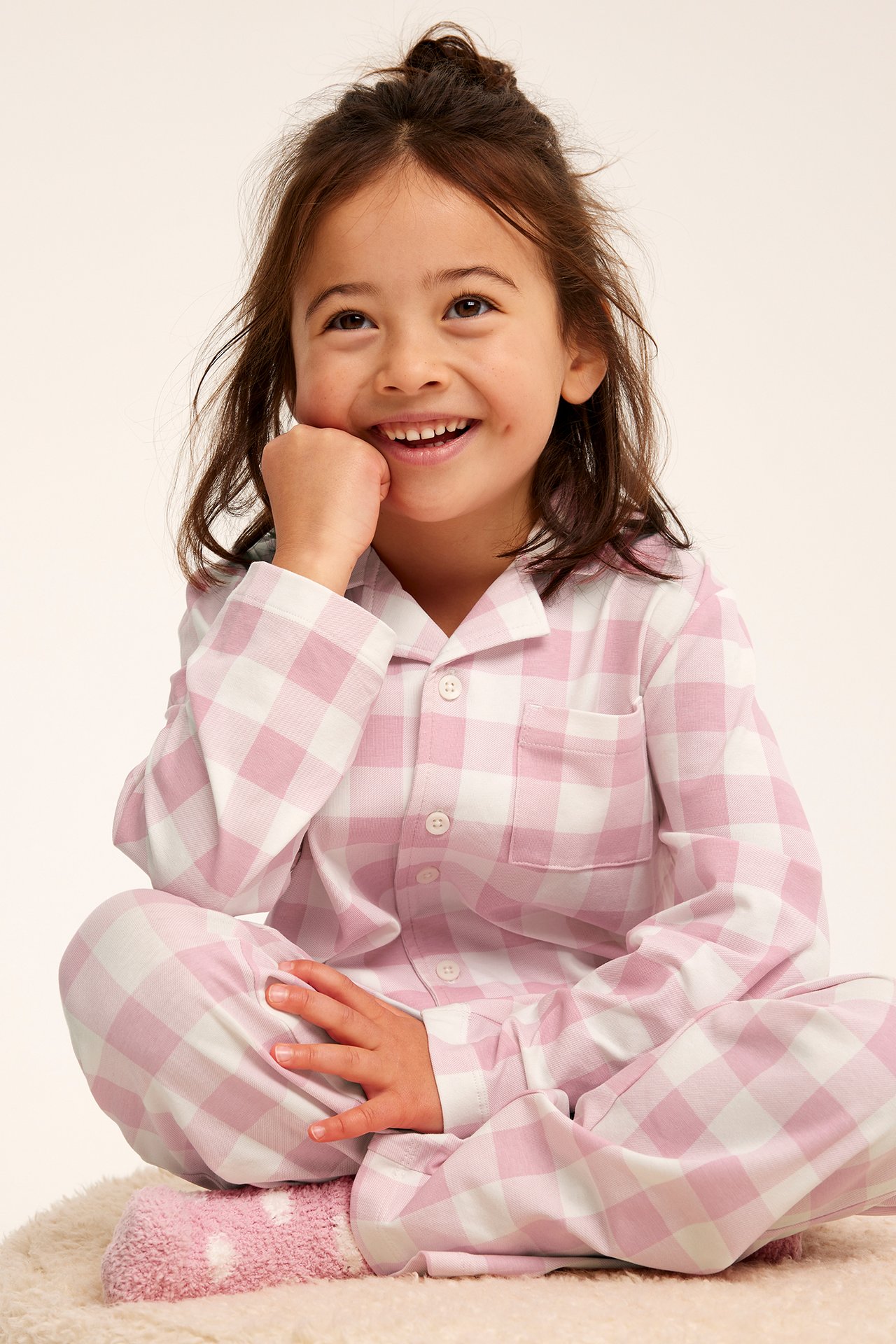 Ruudullinen pyjama - Vaaleanpunainen - 1