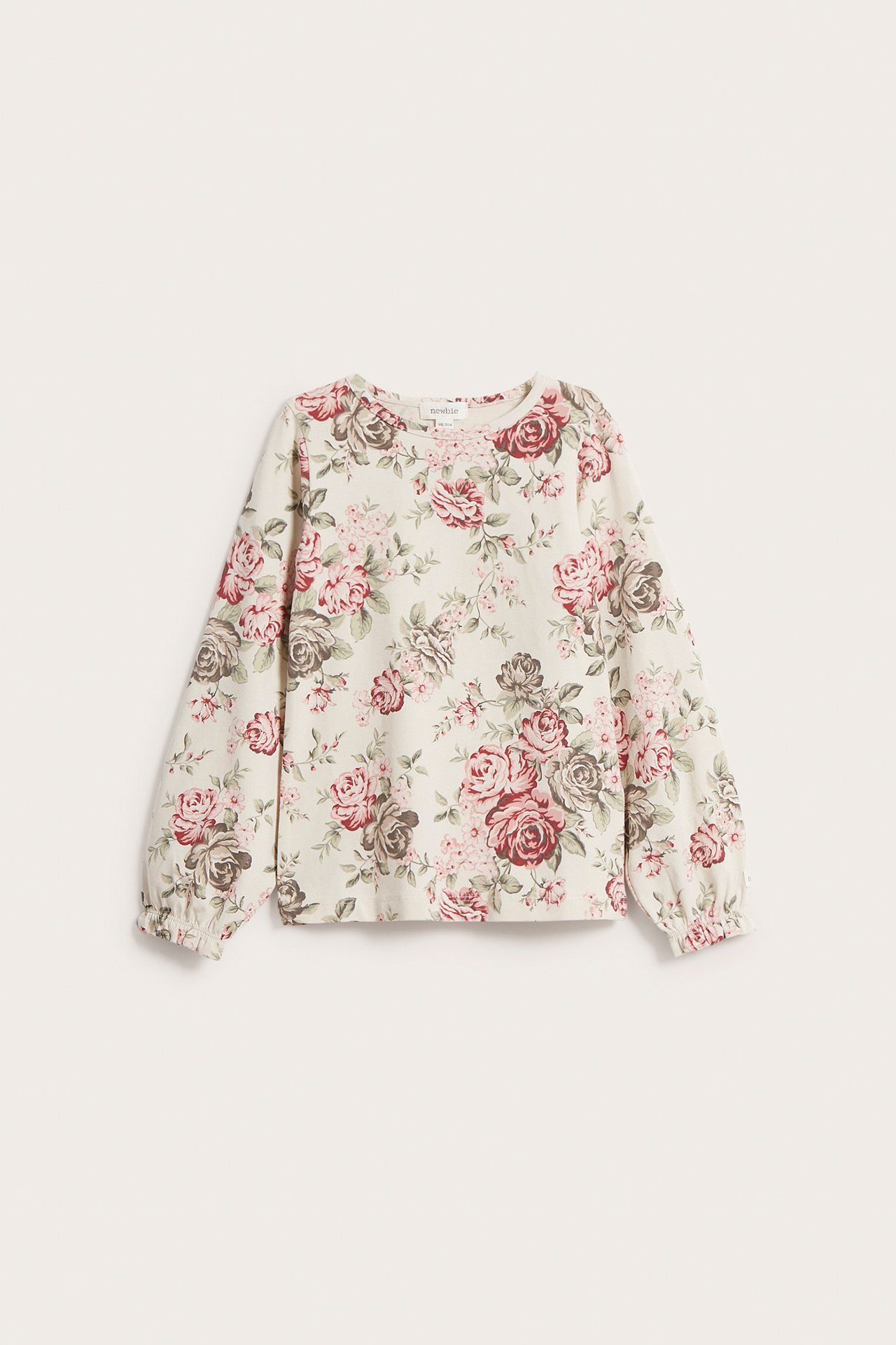 Blommig topp - Ljusbeige - 2