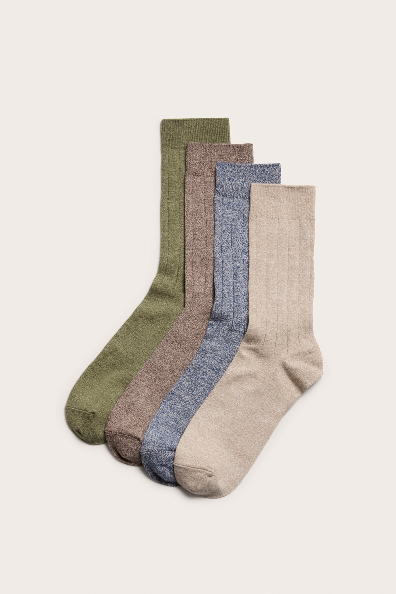 4-pk Sokker - Brunmelert - 1