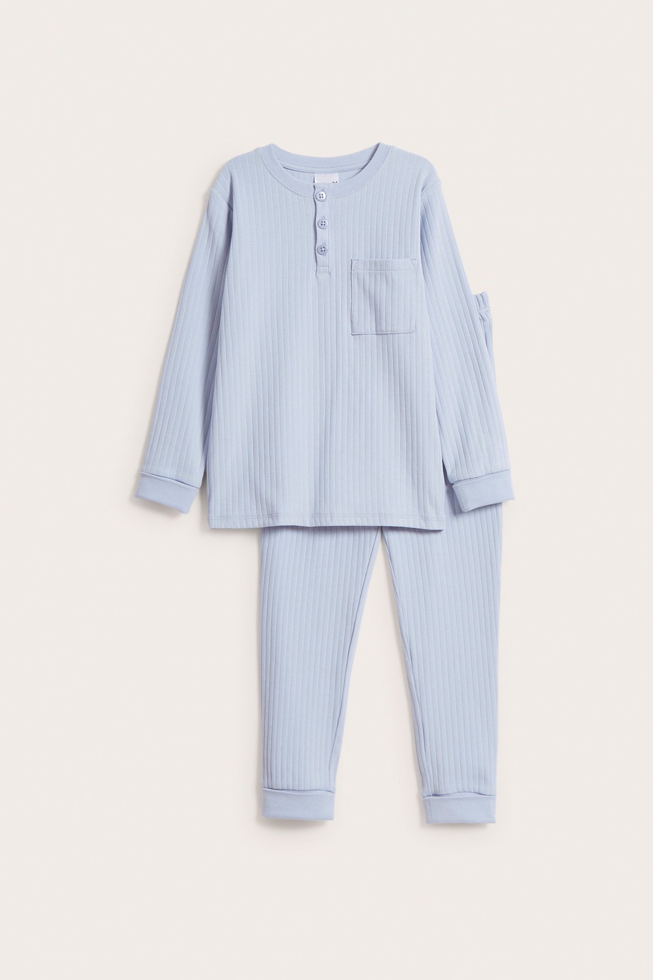 Ribbad långärmad pyjamas