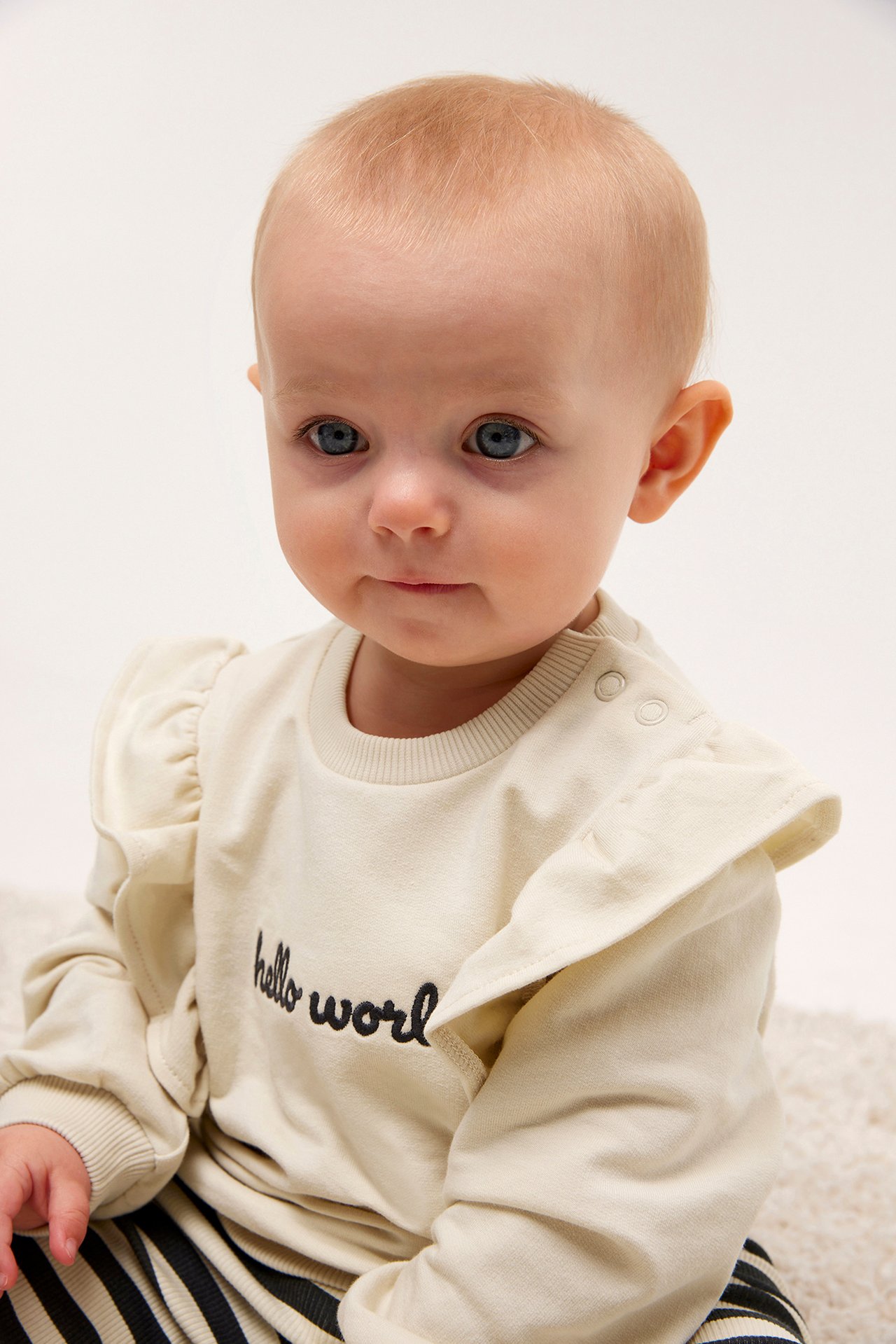 Sweatshirt med volang baby - Ljusbeige - 2