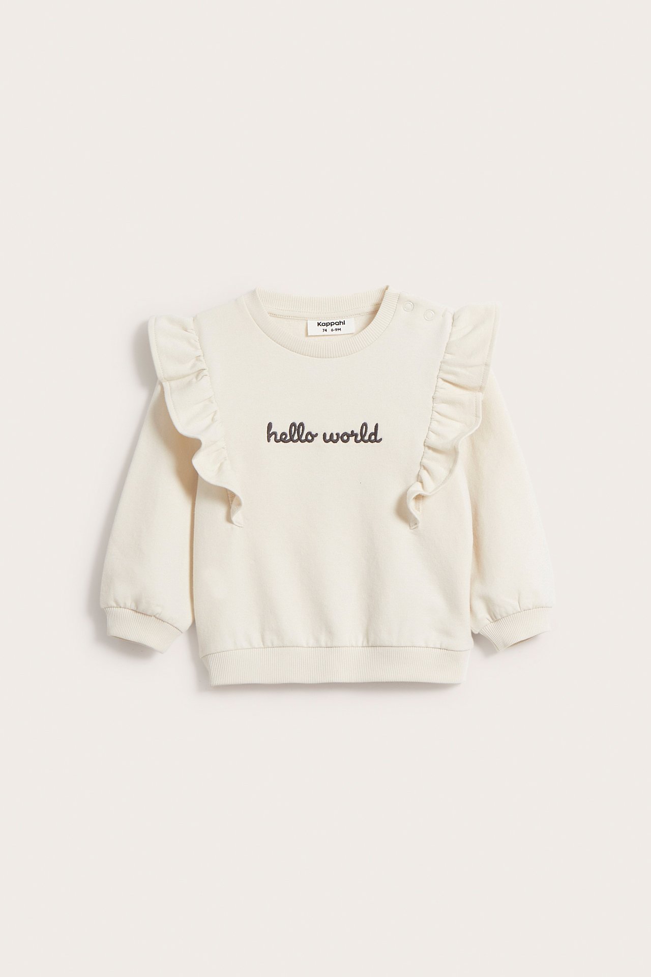 Sweatshirt med volang baby - Ljusbeige - 6