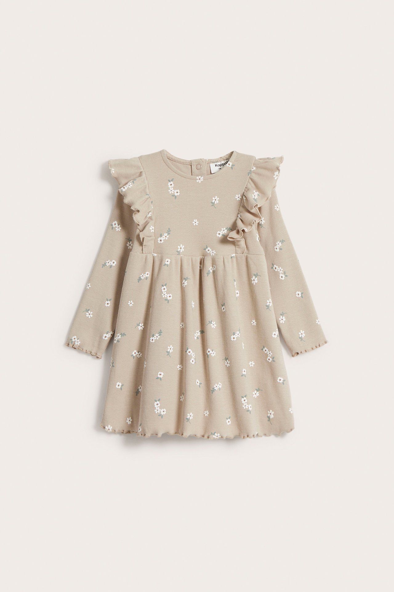 Blommig klänning baby - Beige - 6