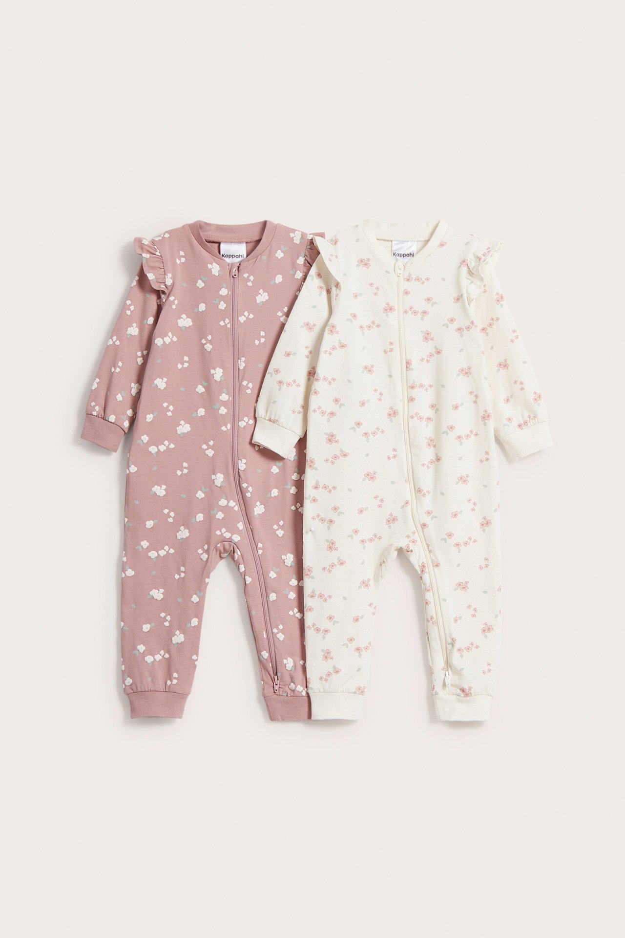 Kukkakuvioiset pikkulasten pyjamat, 2 kpl:n pakkaus - Luonnonvalkoinen - 6