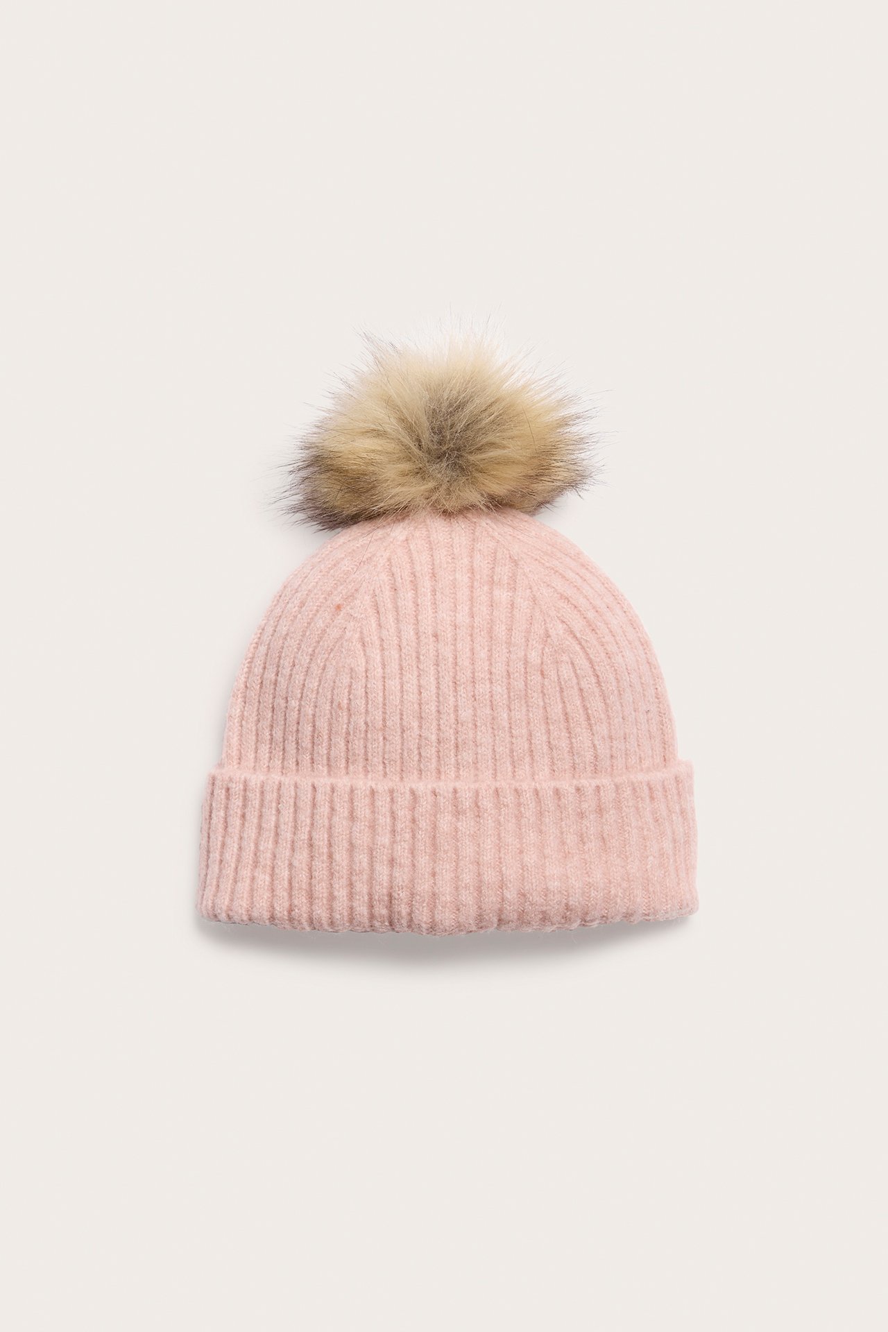 Stickad mössa baby - Rosa - 1